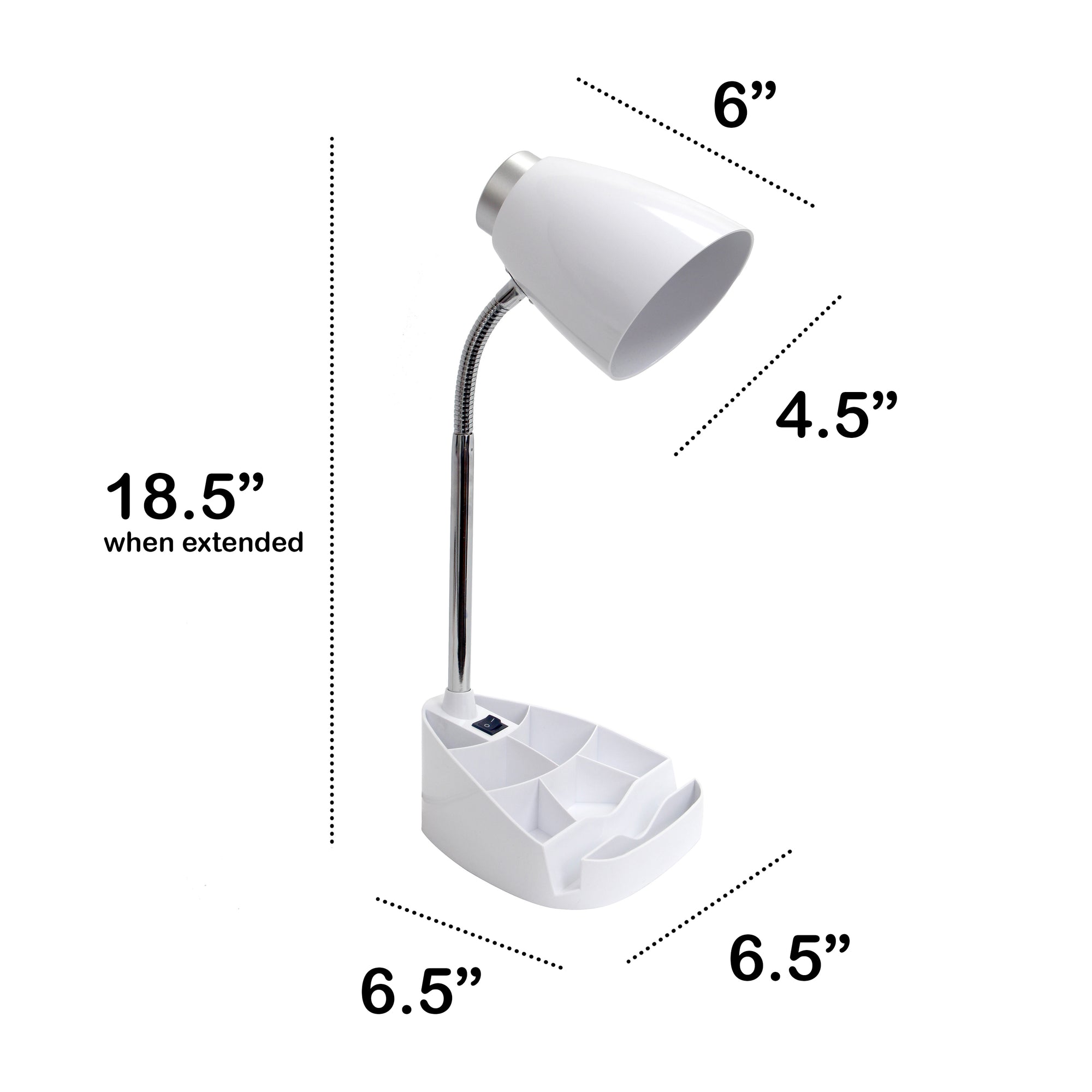 Flexible Gooseneck Organizer 18.5" Desk Lamp