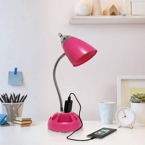 Sleek Essentials USB Port 19.5" Swivel Desk Lamp