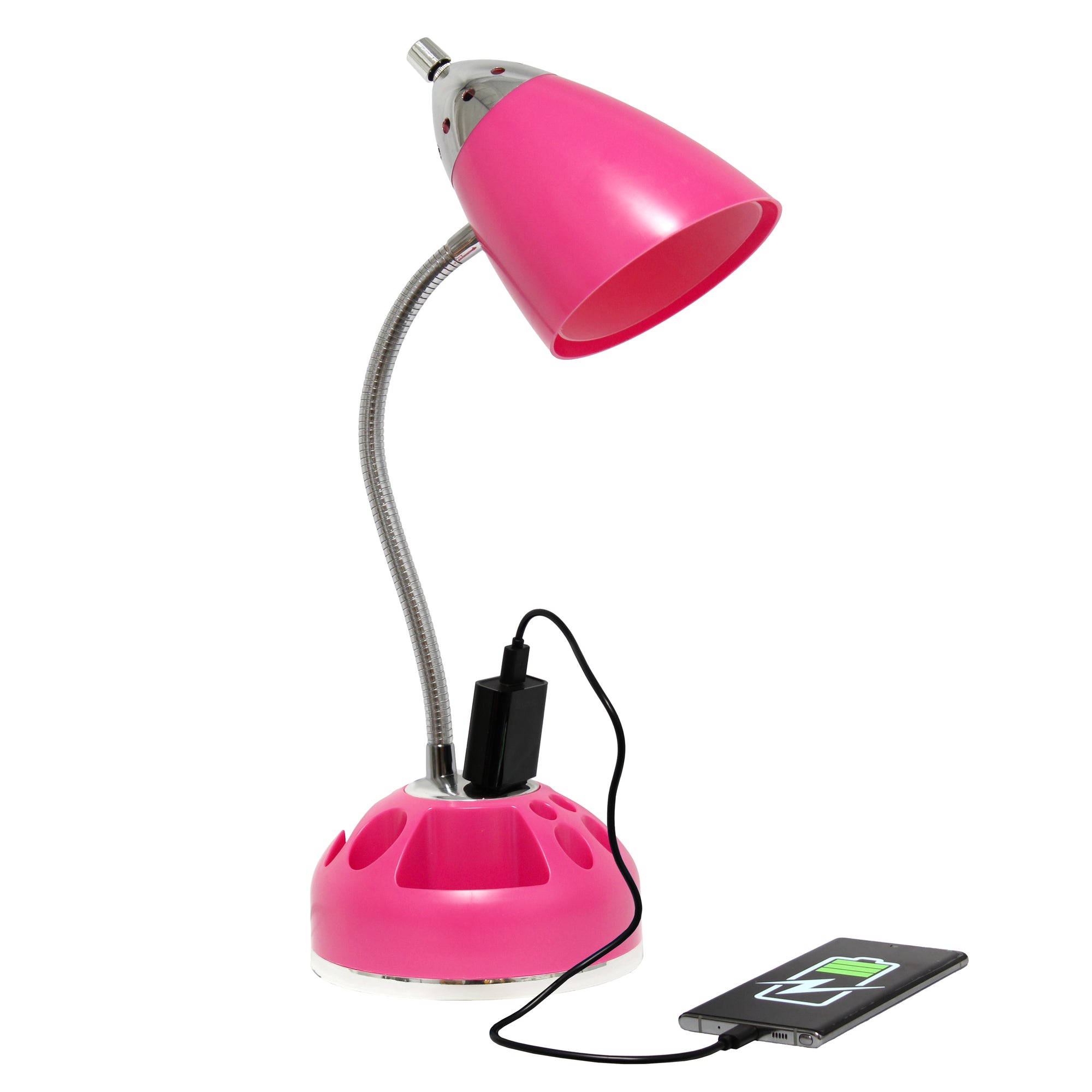 Sleek Essentials USB Port 19.5" Swivel Desk Lamp