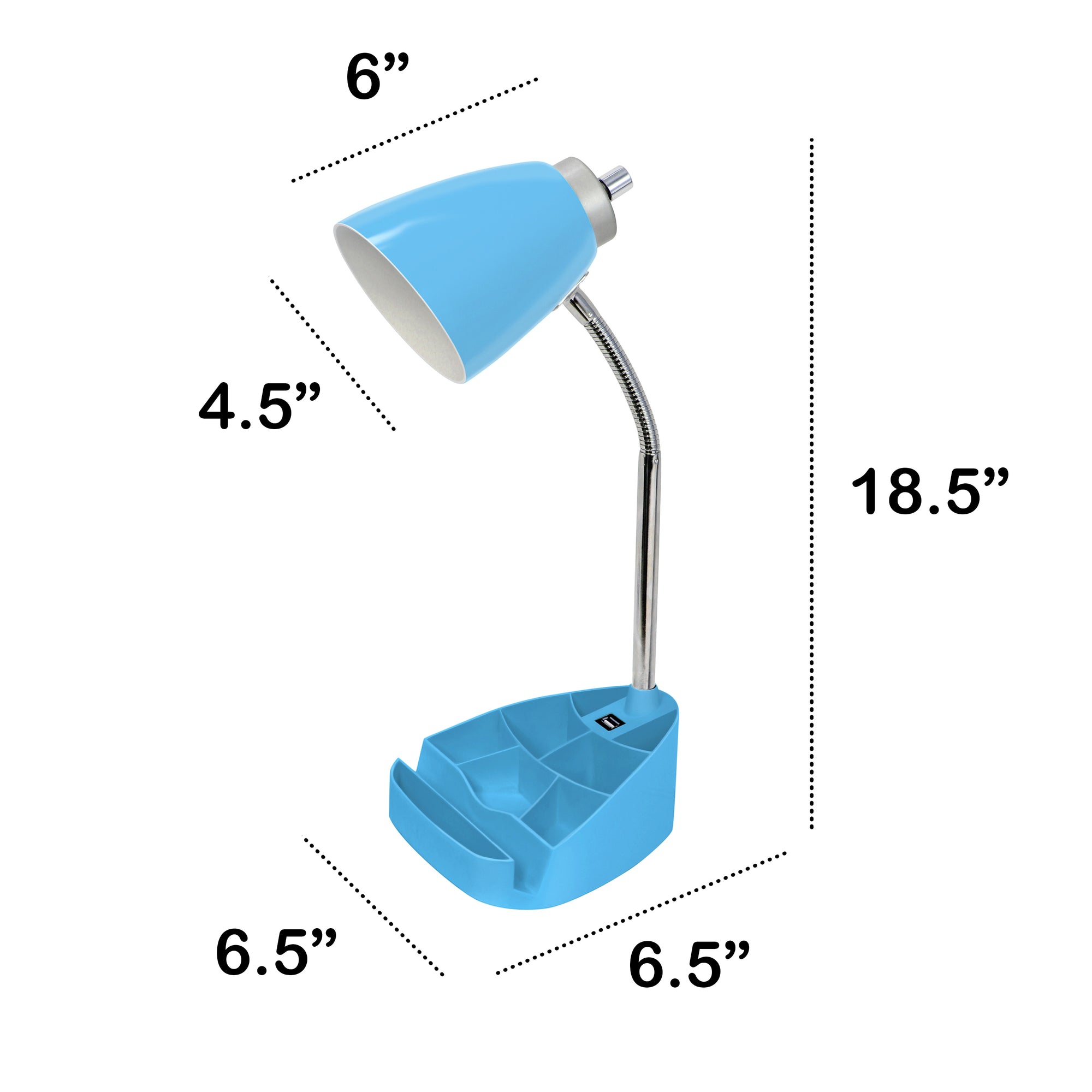 Sleek Essentials Flexible USB Port 18.5" Desk Lamp