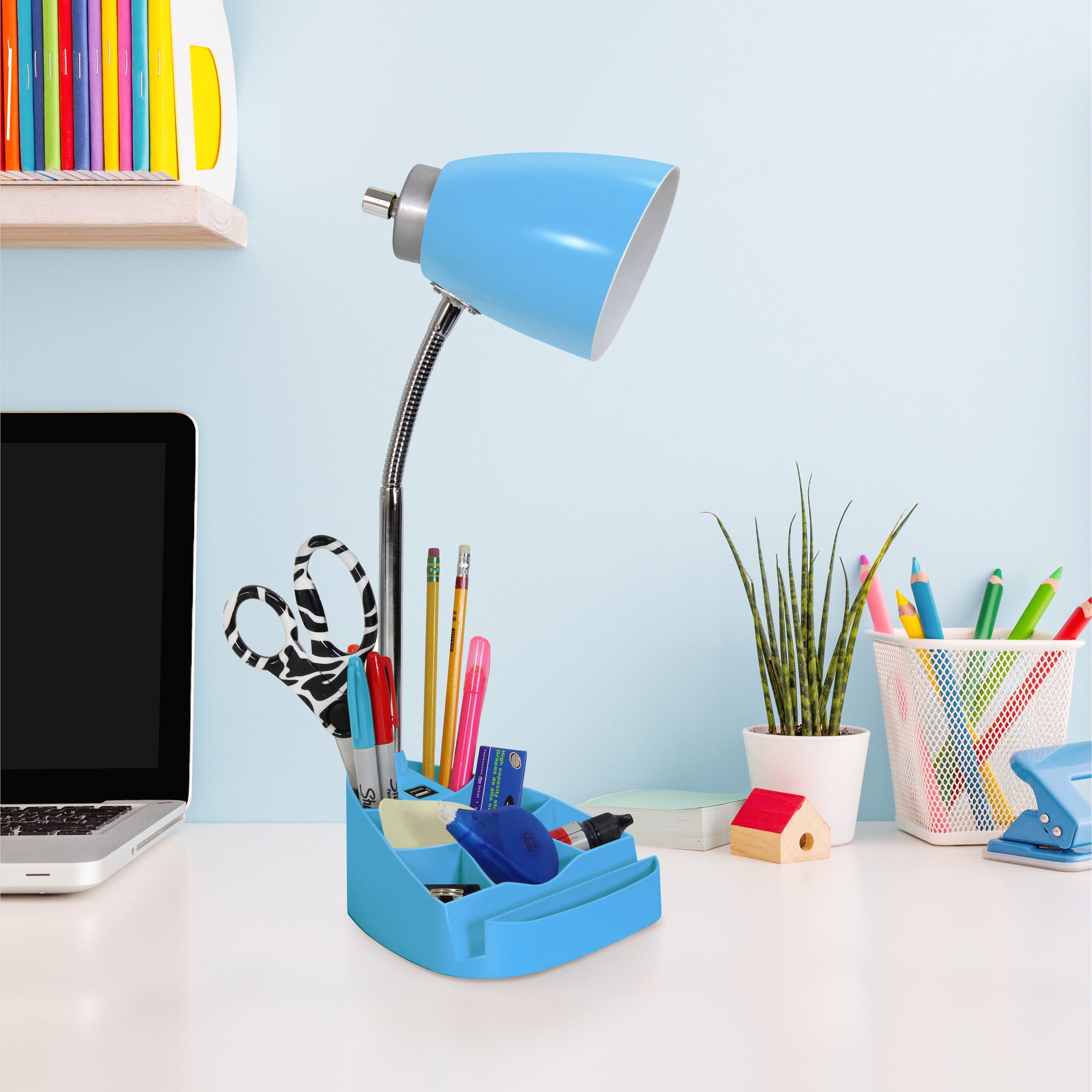 Sleek Essentials Flexible USB Port 18.5" Desk Lamp