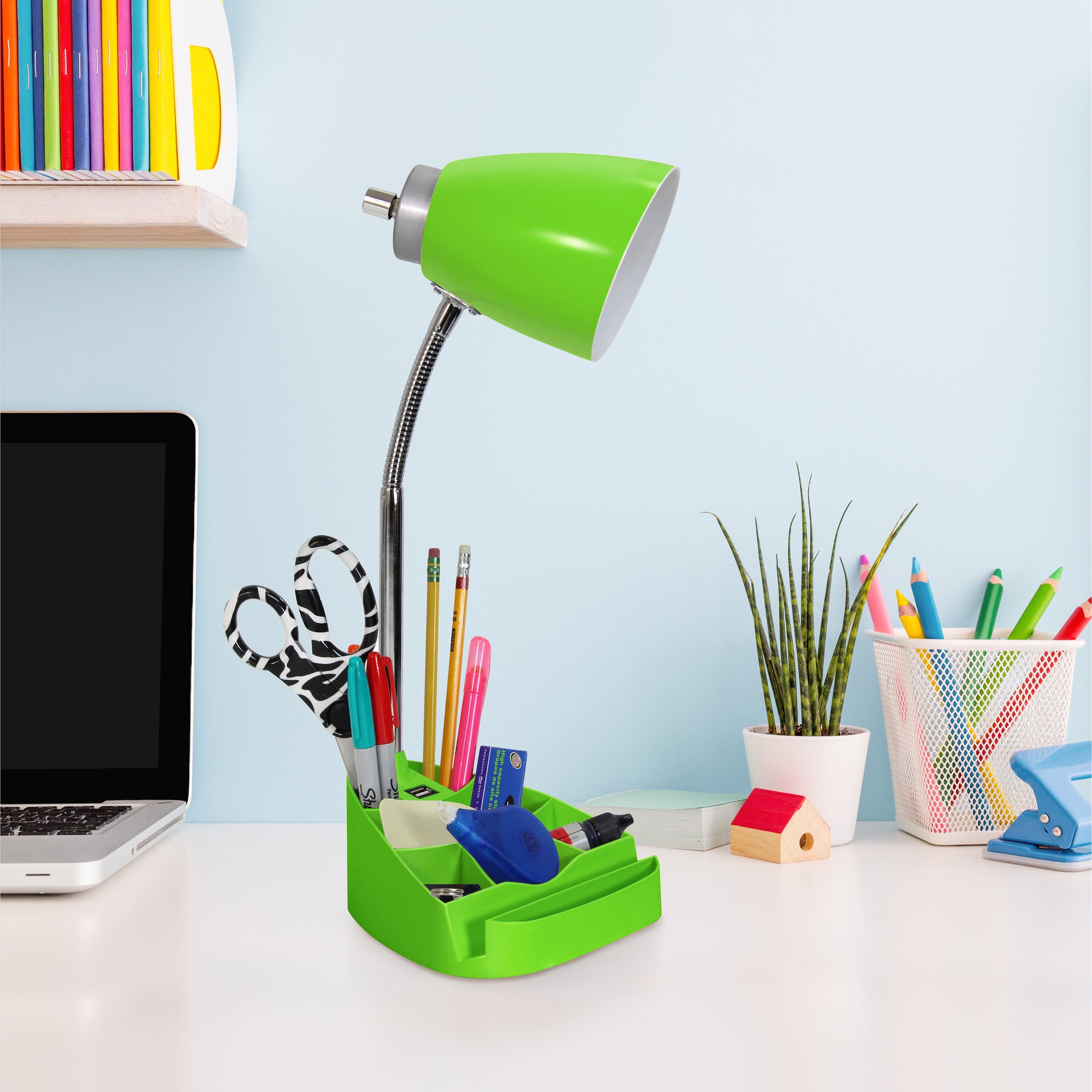 Sleek Essentials Flexible USB Port 18.5" Desk Lamp