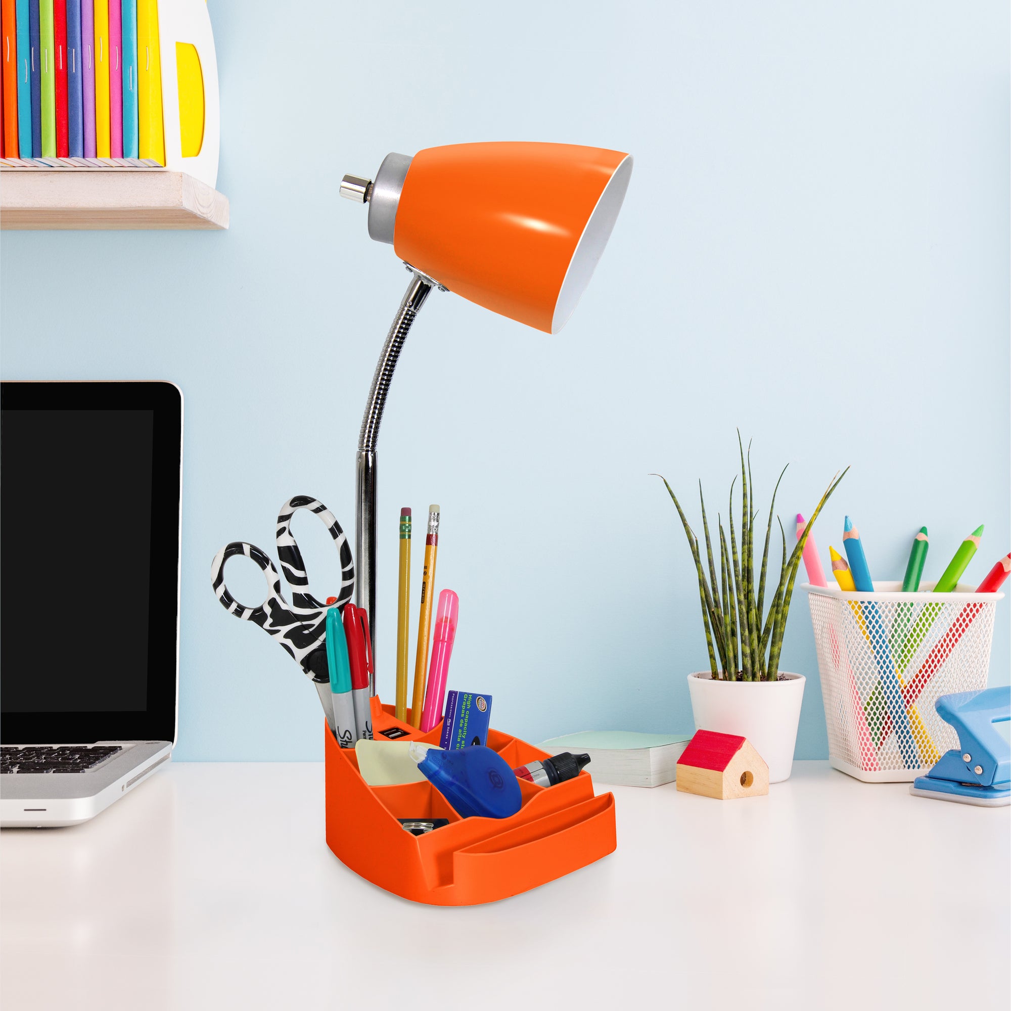 Sleek Essentials Flexible USB Port 18.5" Desk Lamp