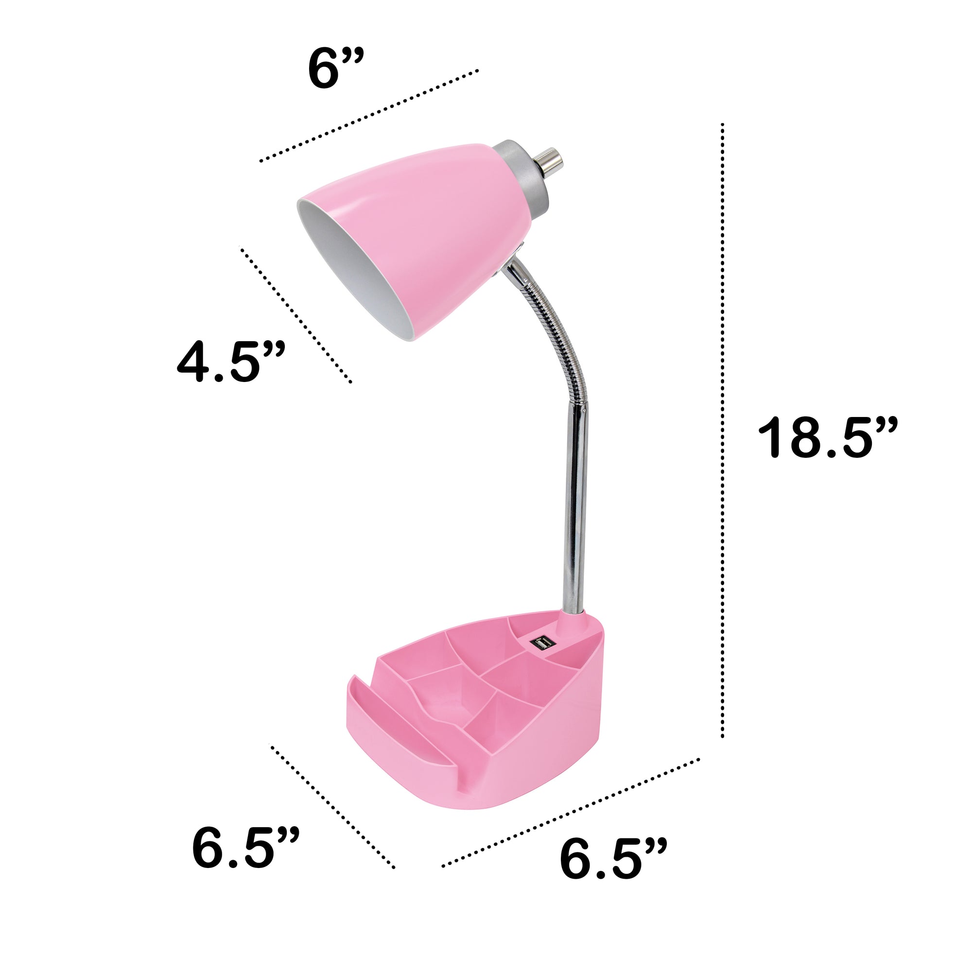 Sleek Essentials Flexible USB Port 18.5" Desk Lamp