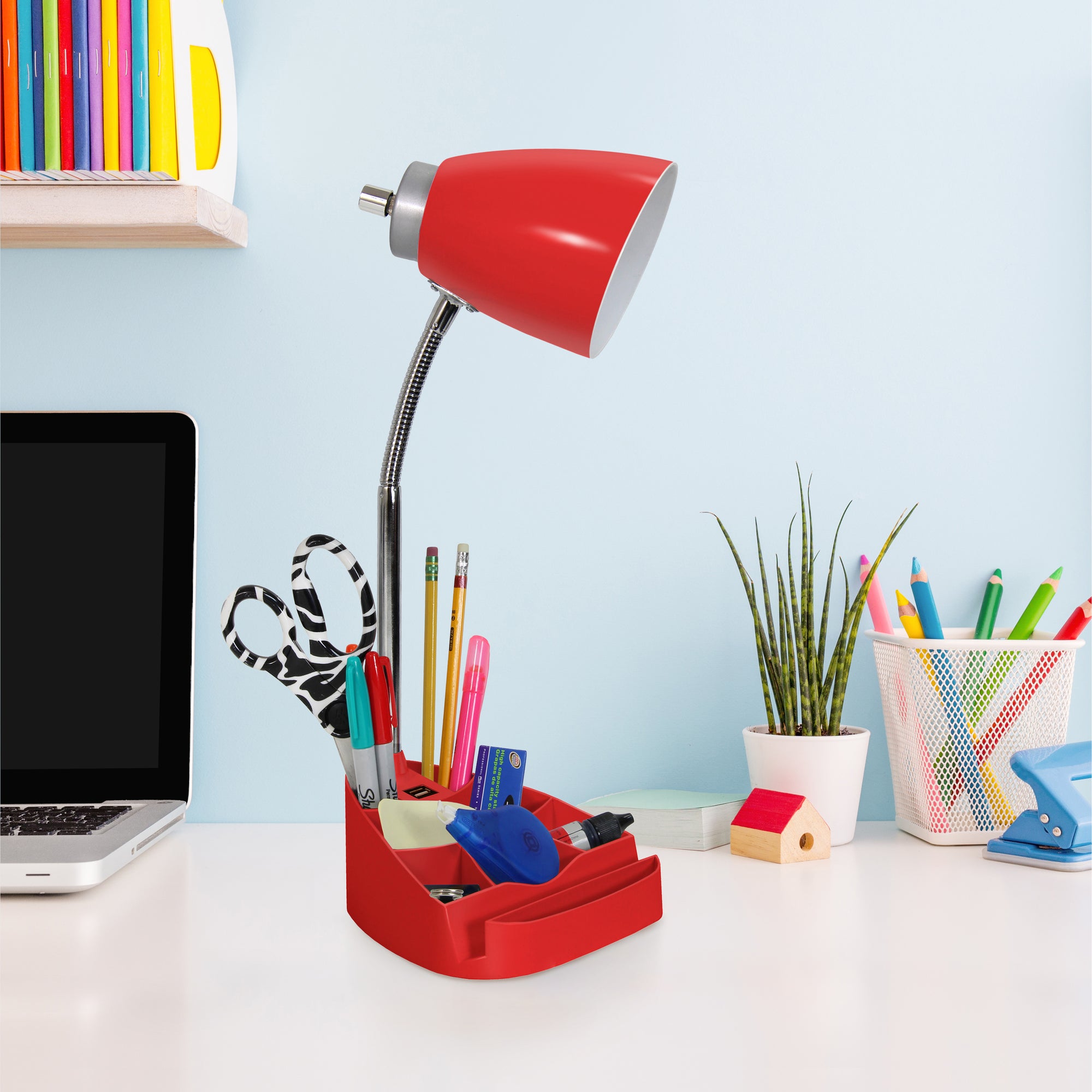 Sleek Essentials Flexible USB Port 18.5" Desk Lamp