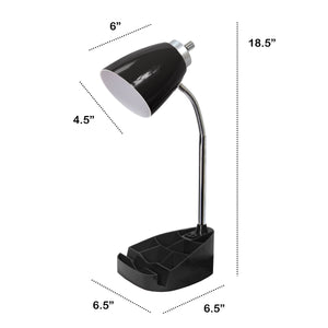 Sleek Essentials Flexible USB Port 18.5"Desk Lamp