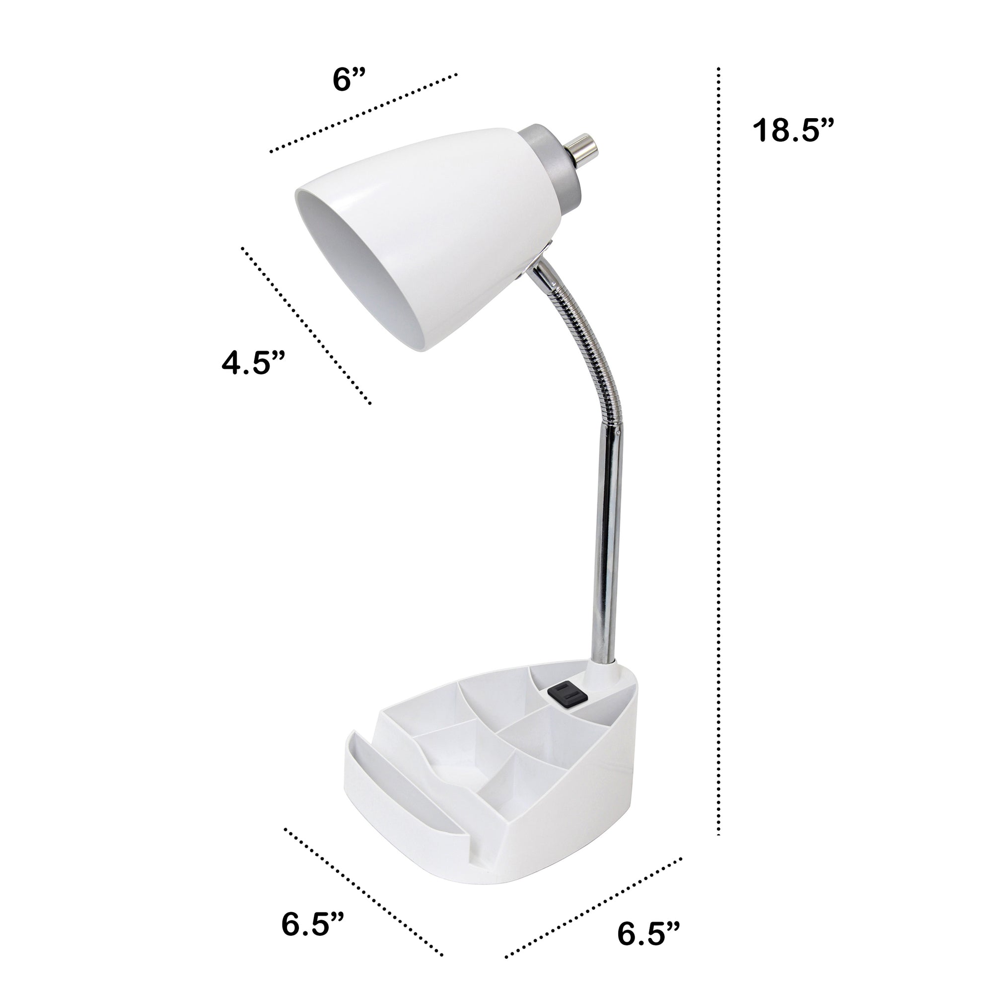 Sleek Essentials Flexible USB Port 18.5"Desk Lamp