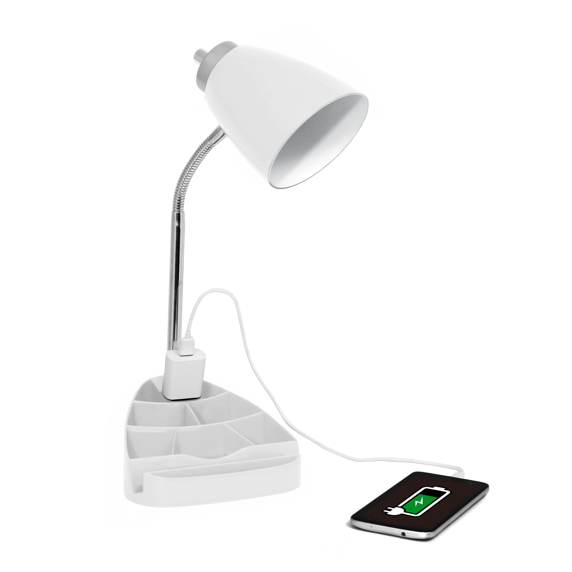 Sleek Essentials Flexible USB Port 18.5"Desk Lamp