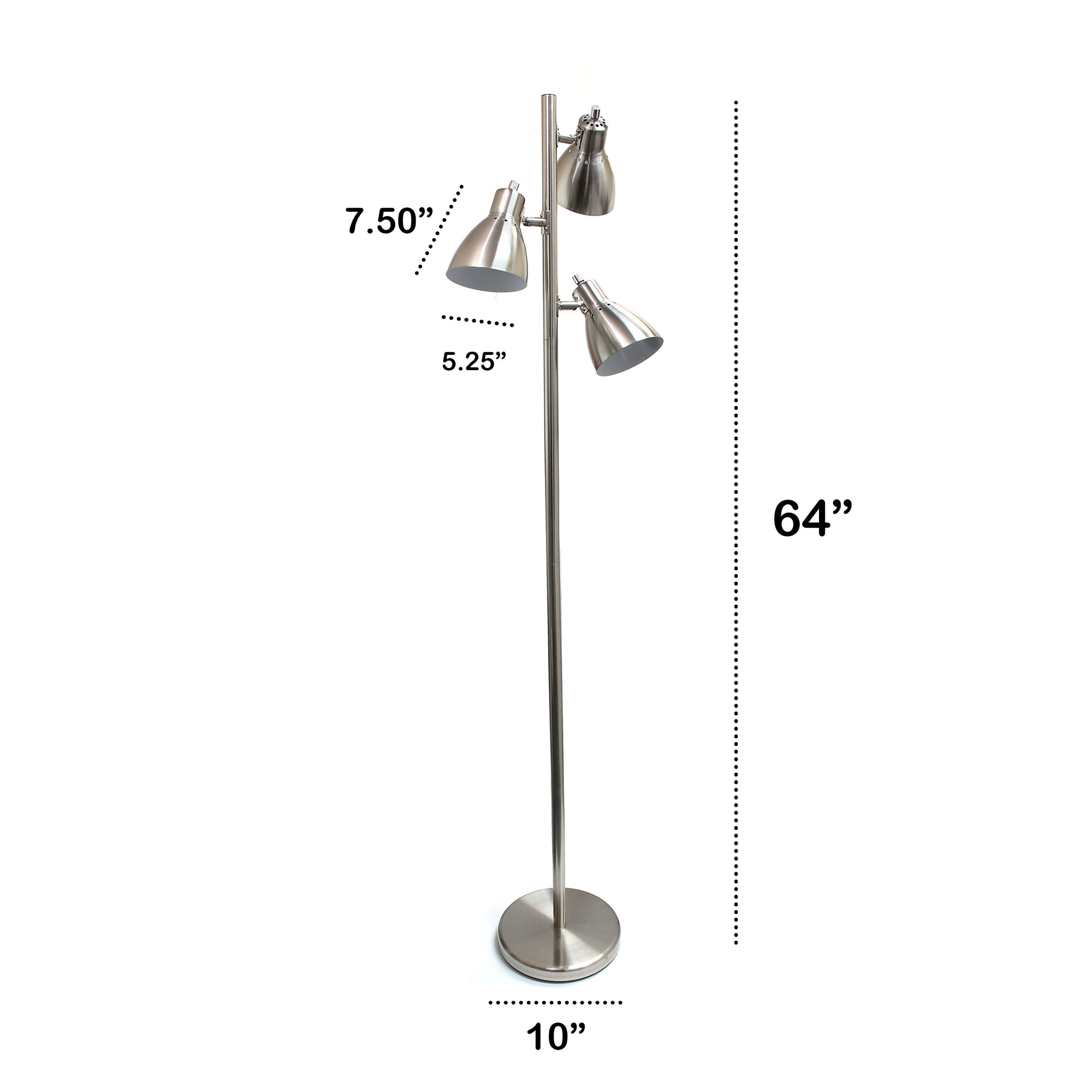 Tall Traditional 3 Light Metal Tree 64" Floor Lamp