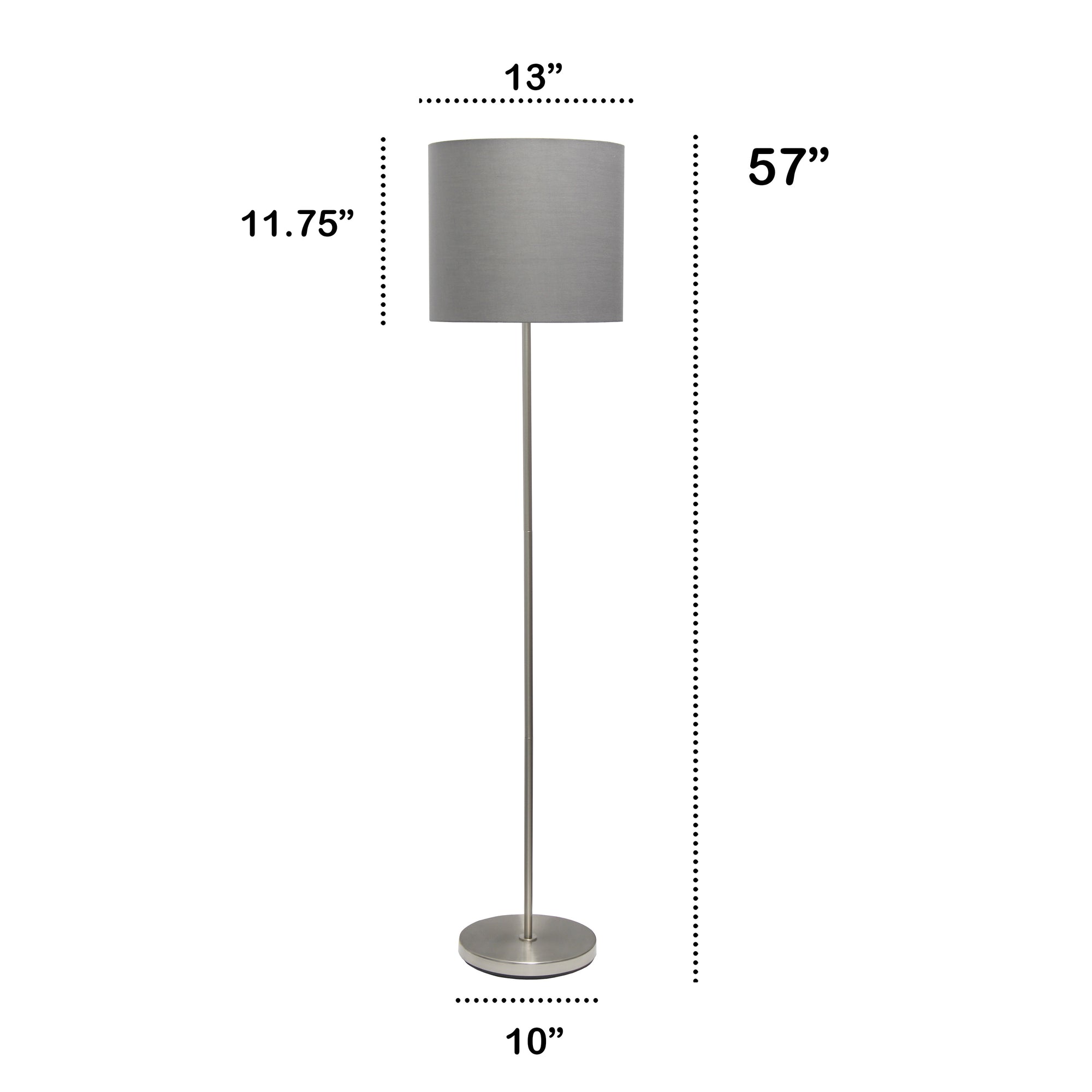 Contemporary Classic Brushed Nickel 57" Floor Lamp