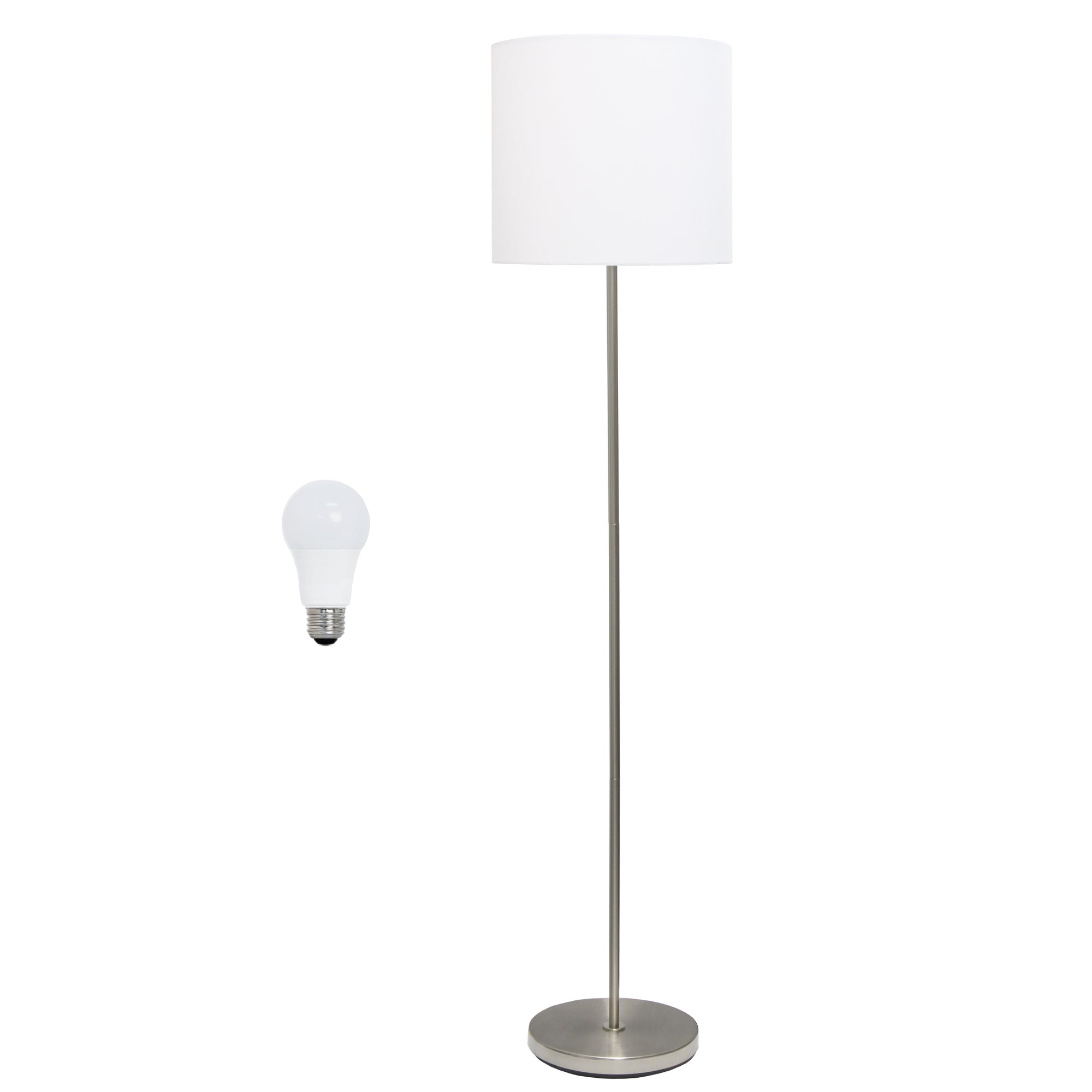 Contemporary Classic Brushed Nickel 57" Floor Lamp