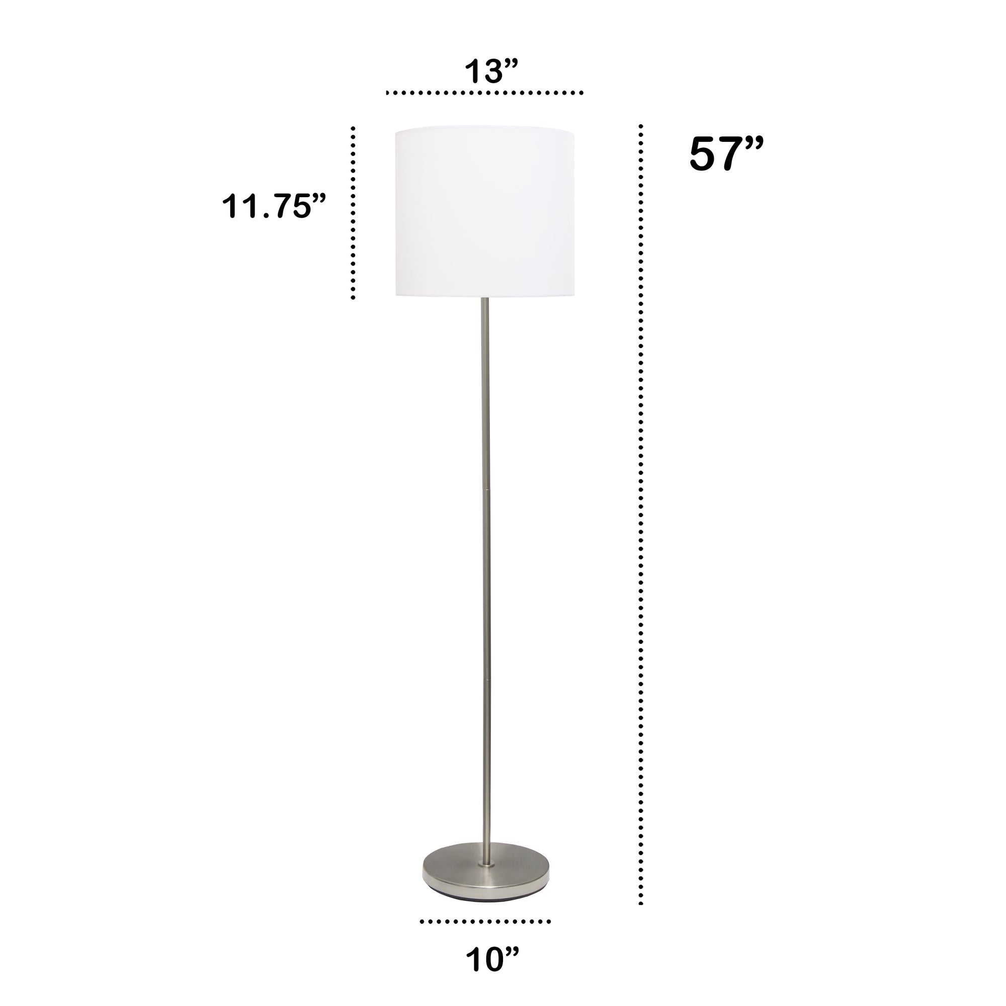 Contemporary Classic Brushed Nickel 57" Floor Lamp