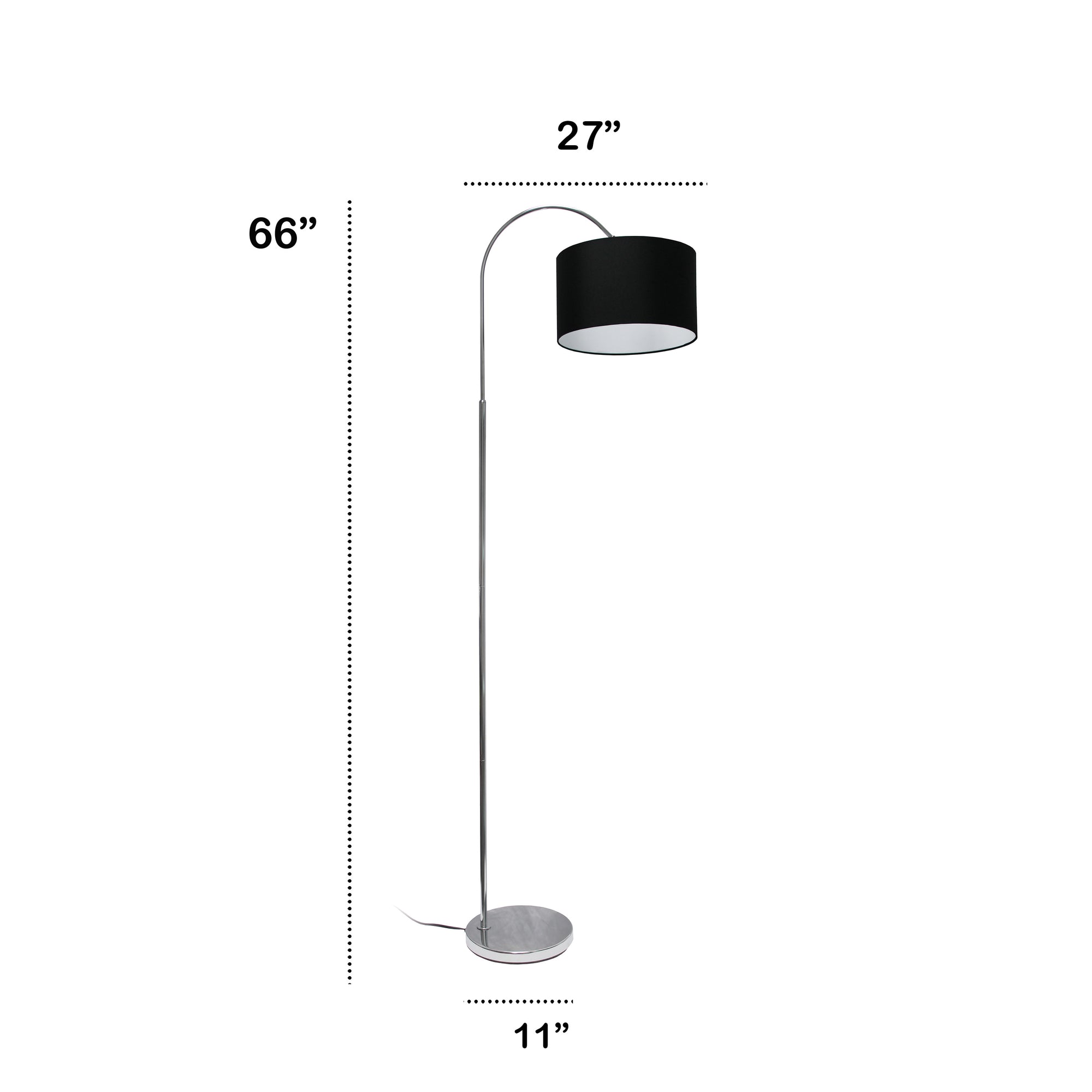 Modern Arched Brushed Nickel 66" Floor Lamp