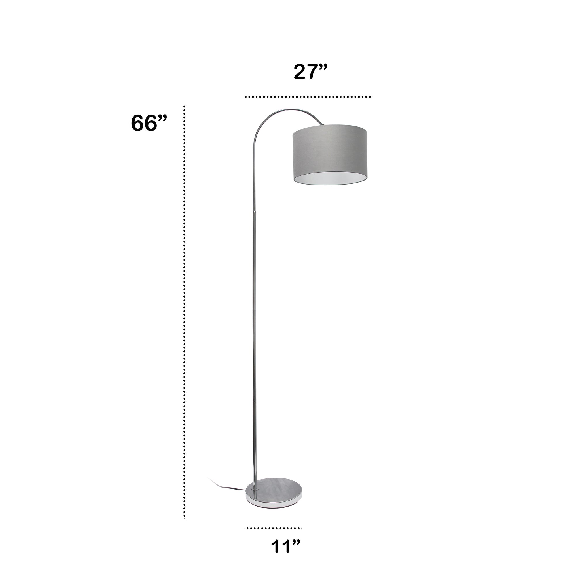 Modern Arched Brushed Nickel 66" Floor Lamp