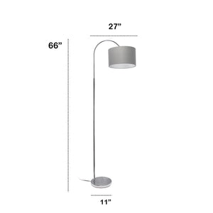 Modern Arched Brushed Nickel 66" Floor Lamp