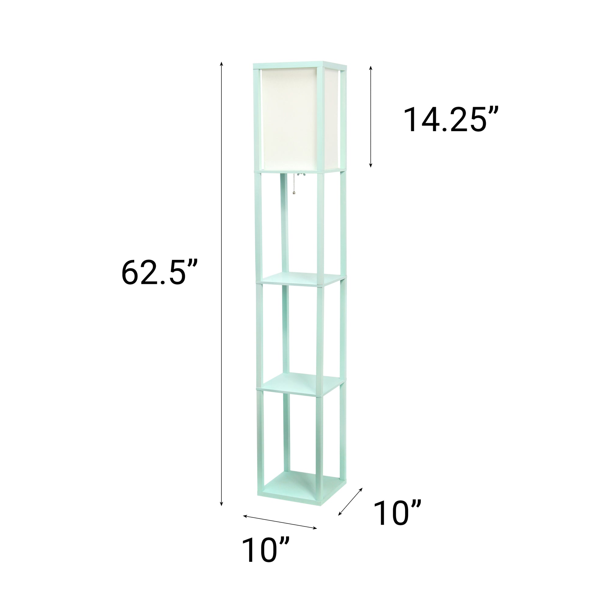 Contemporary 3-Tier Storage & Display 62.5" Floor Lamp