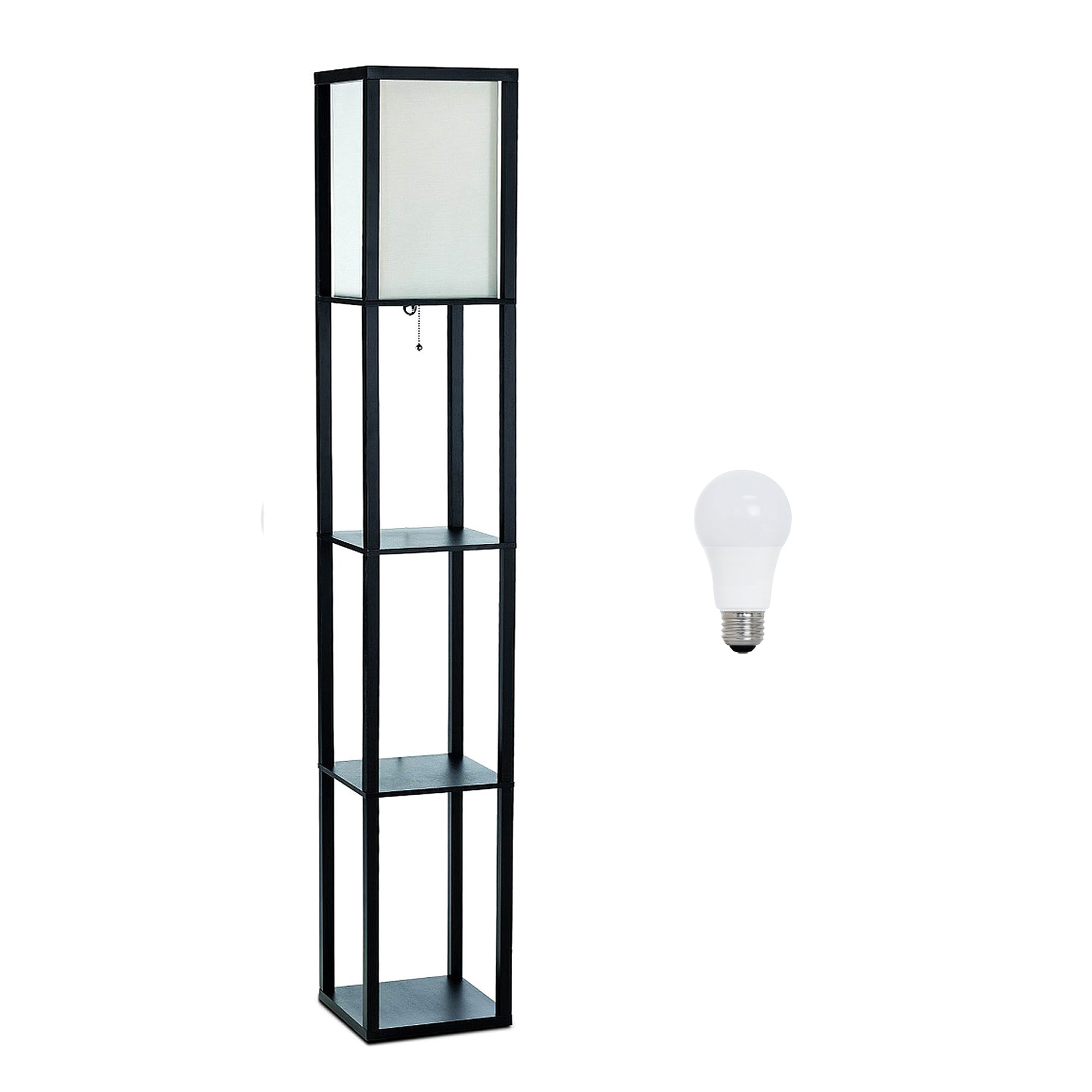 Contemporary 3-Tier Storage & Display 62.5" Floor Lamp