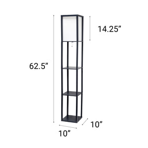 Contemporary 3-Tier Storage & Display 62.5" Floor Lamp