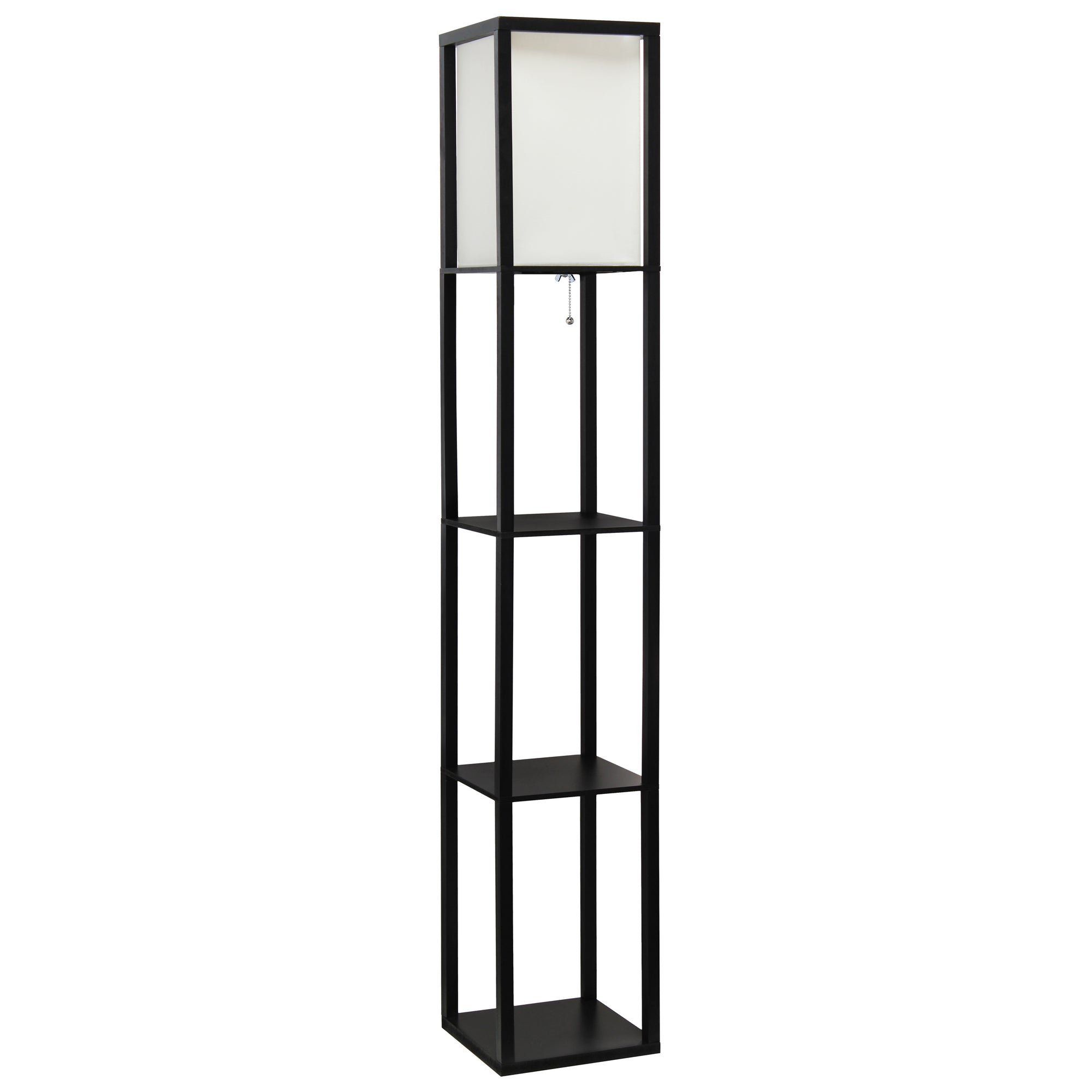 Contemporary 3-Tier Storage & Display 62.5" Floor Lamp