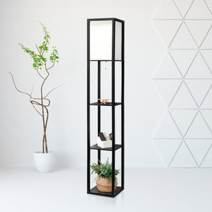 Contemporary 3-Tier Storage & Display 62.5" Floor Lamp