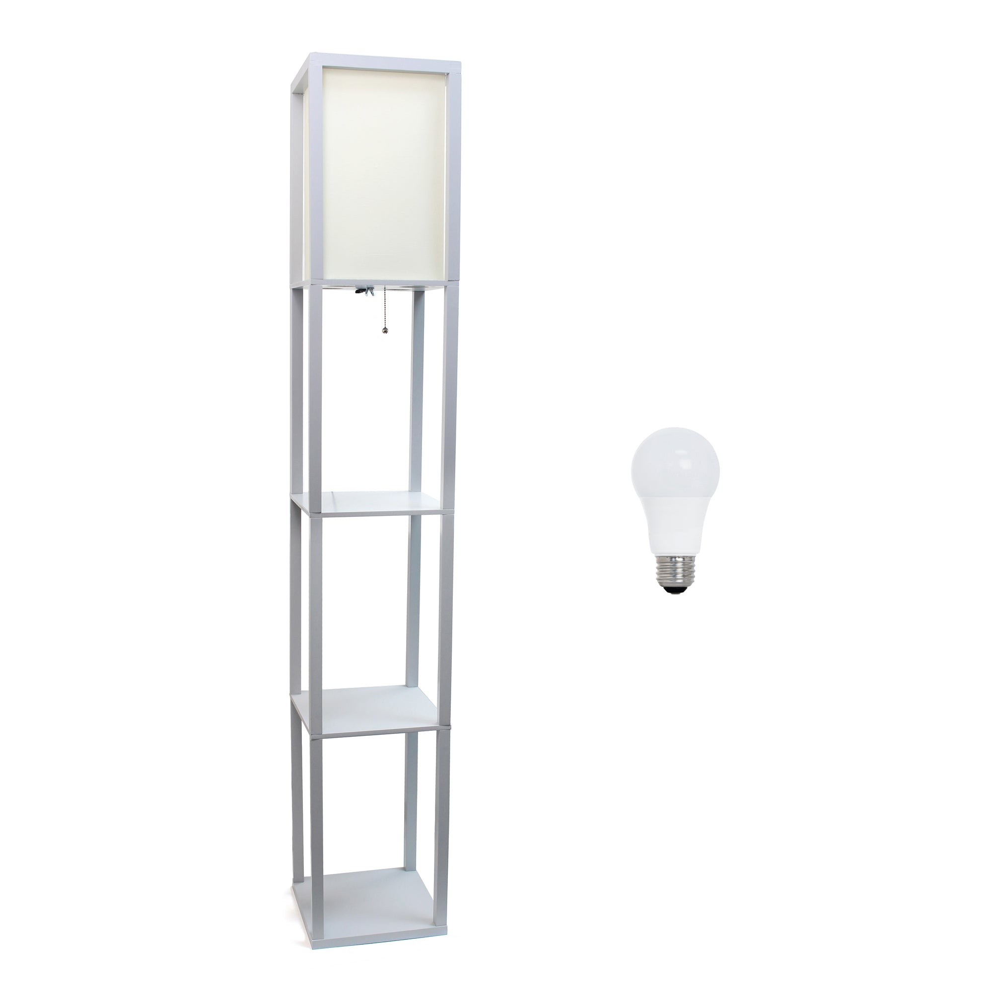 Contemporary 3-Tier Storage & Display 62.5" Floor Lamp