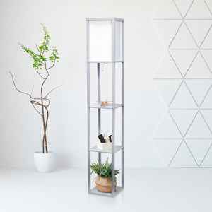 Contemporary 3-Tier Storage & Display 62.5" Floor Lamp