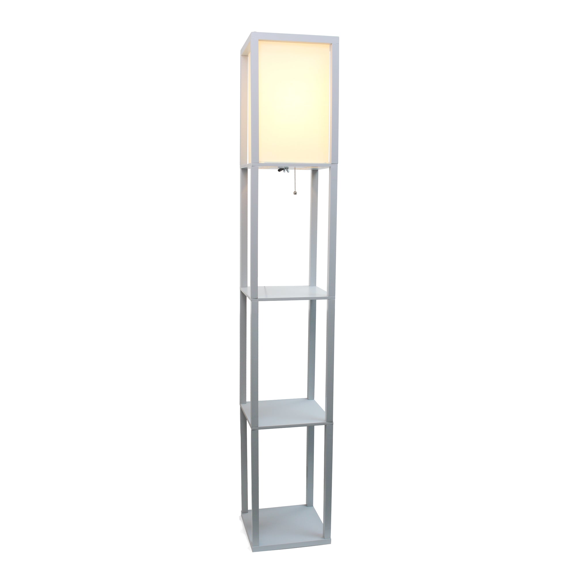 Contemporary 3-Tier Storage & Display 62.5" Floor Lamp