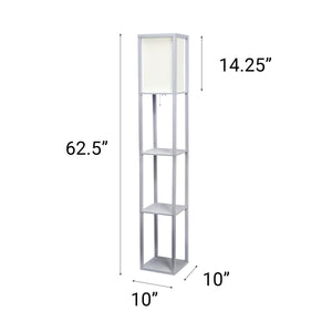 Contemporary 3-Tier Storage & Display 62.5" Floor Lamp