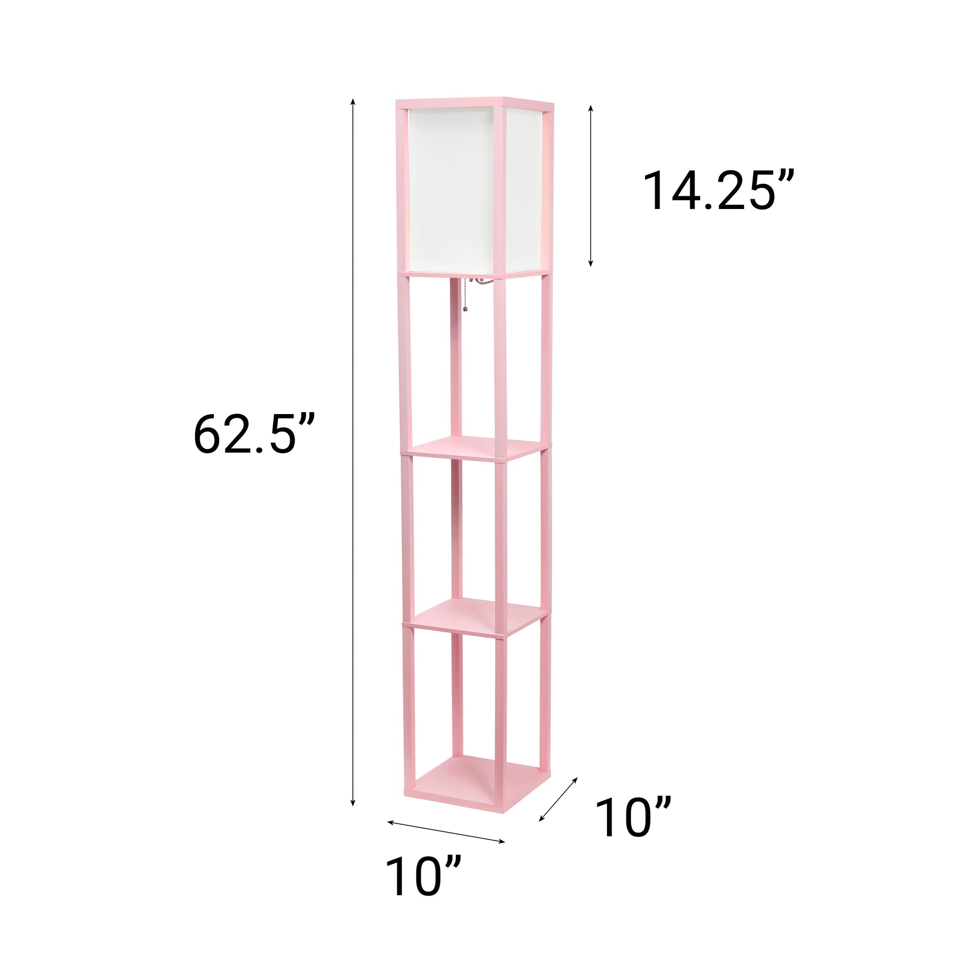 Contemporary 3-Tier Storage & Display 62.5" Floor Lamp