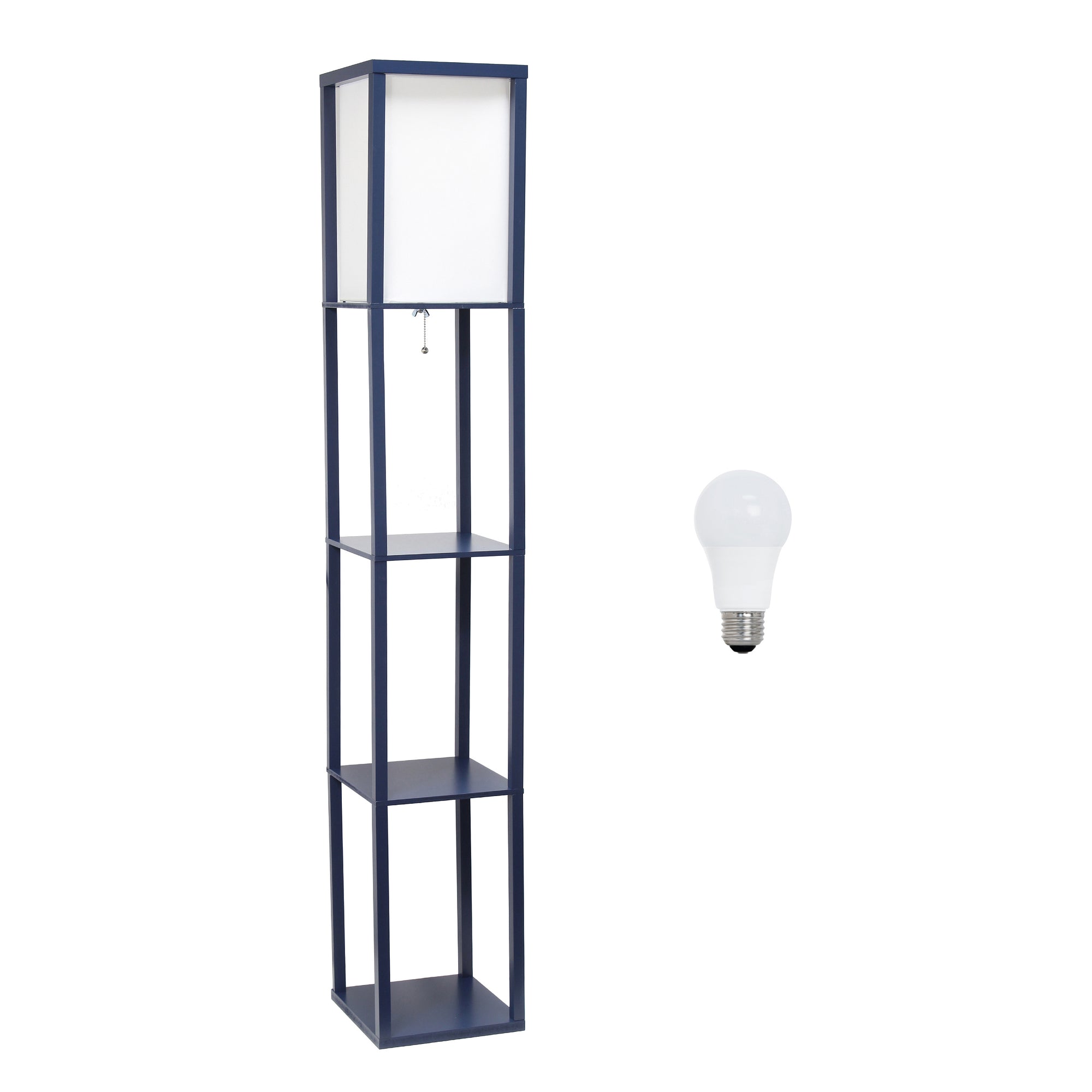 Contemporary 3-Tier Storage & Display 62.5" Floor Lamp