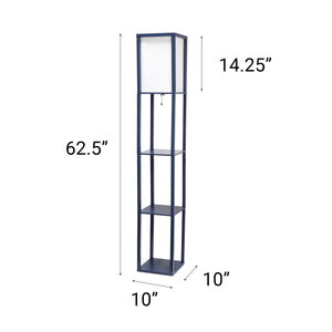 Contemporary 3-Tier Storage & Display 62.5" Floor Lamp