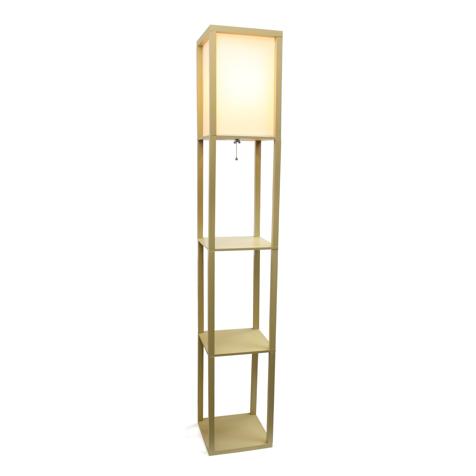 Contemporary 3-Tier Storage & Display 62.5" Floor Lamp