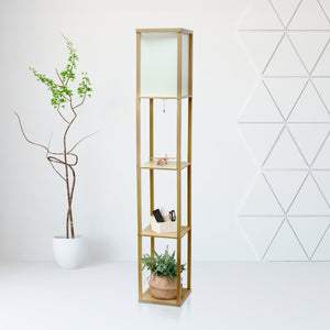 Contemporary 3-Tier Storage & Display 62.5" Floor Lamp