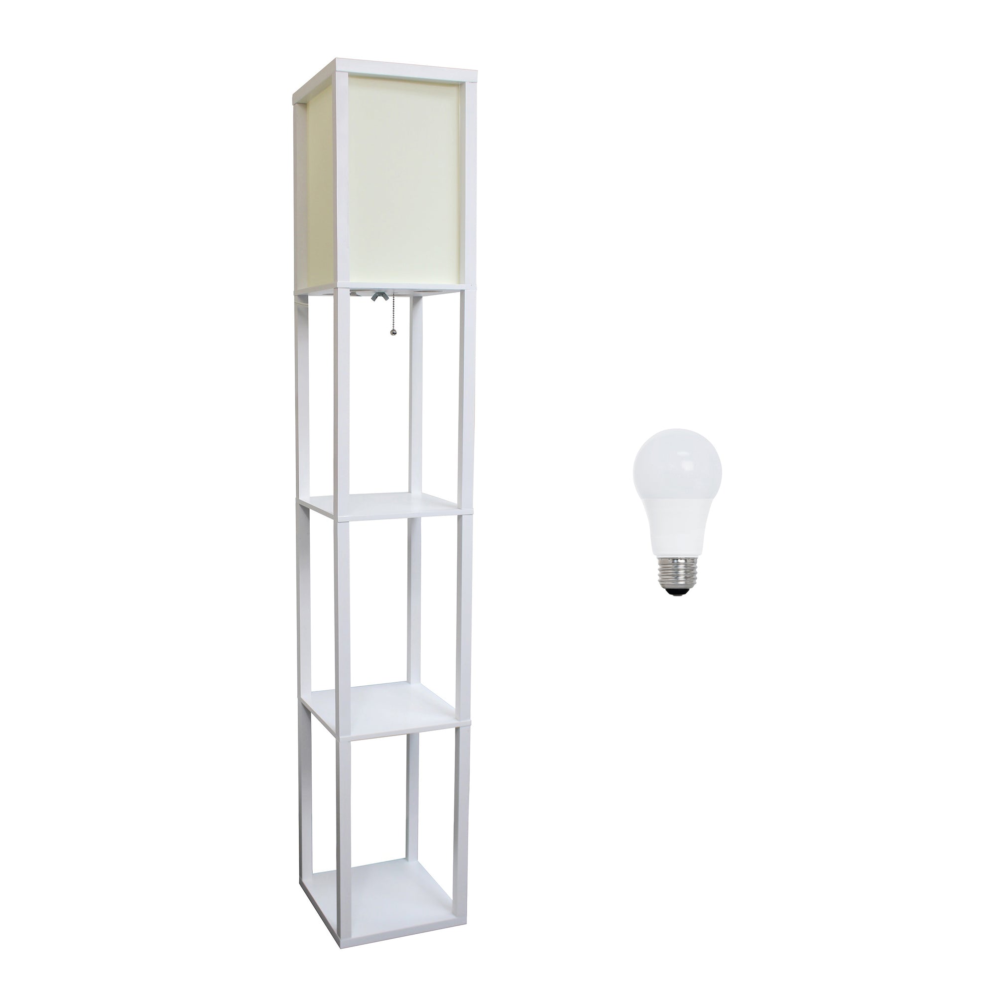 Contemporary 3-Tier Storage & Display 62.5" Floor Lamp