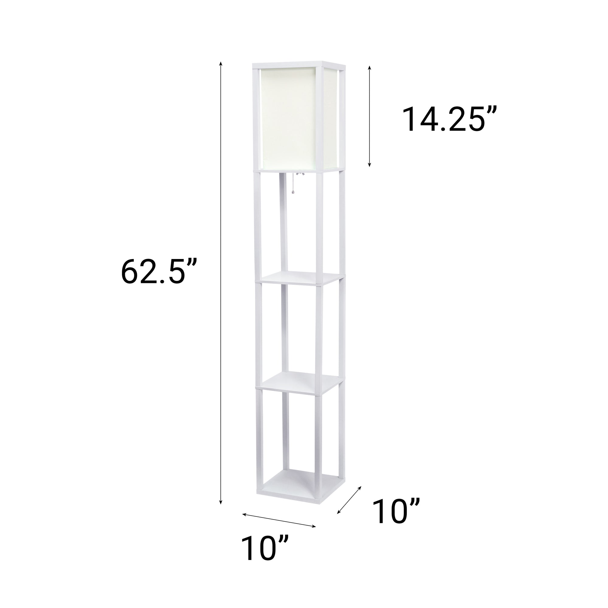 Contemporary 3-Tier Storage & Display 62.5" Floor Lamp