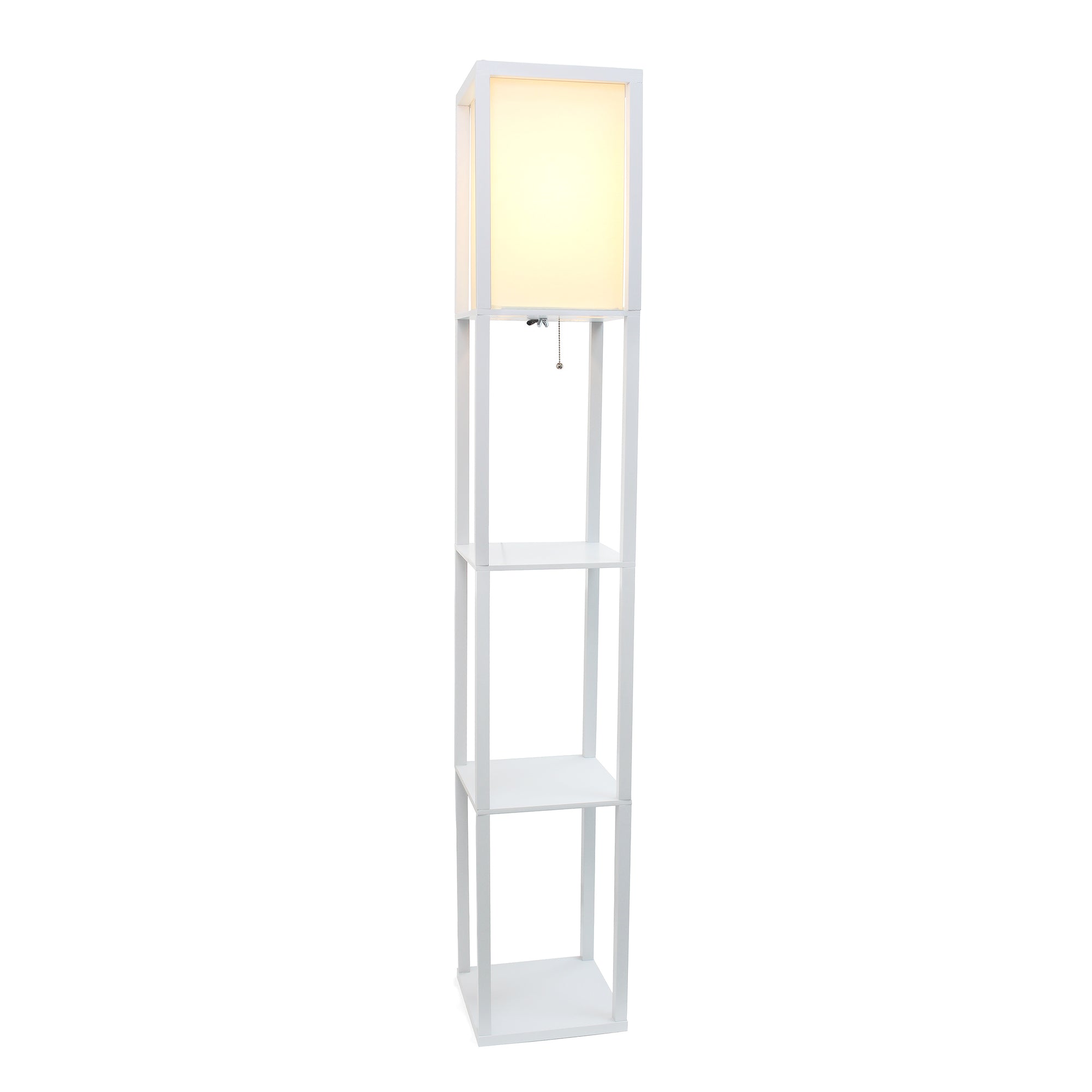 Contemporary 3-Tier Storage & Display 62.5" Floor Lamp