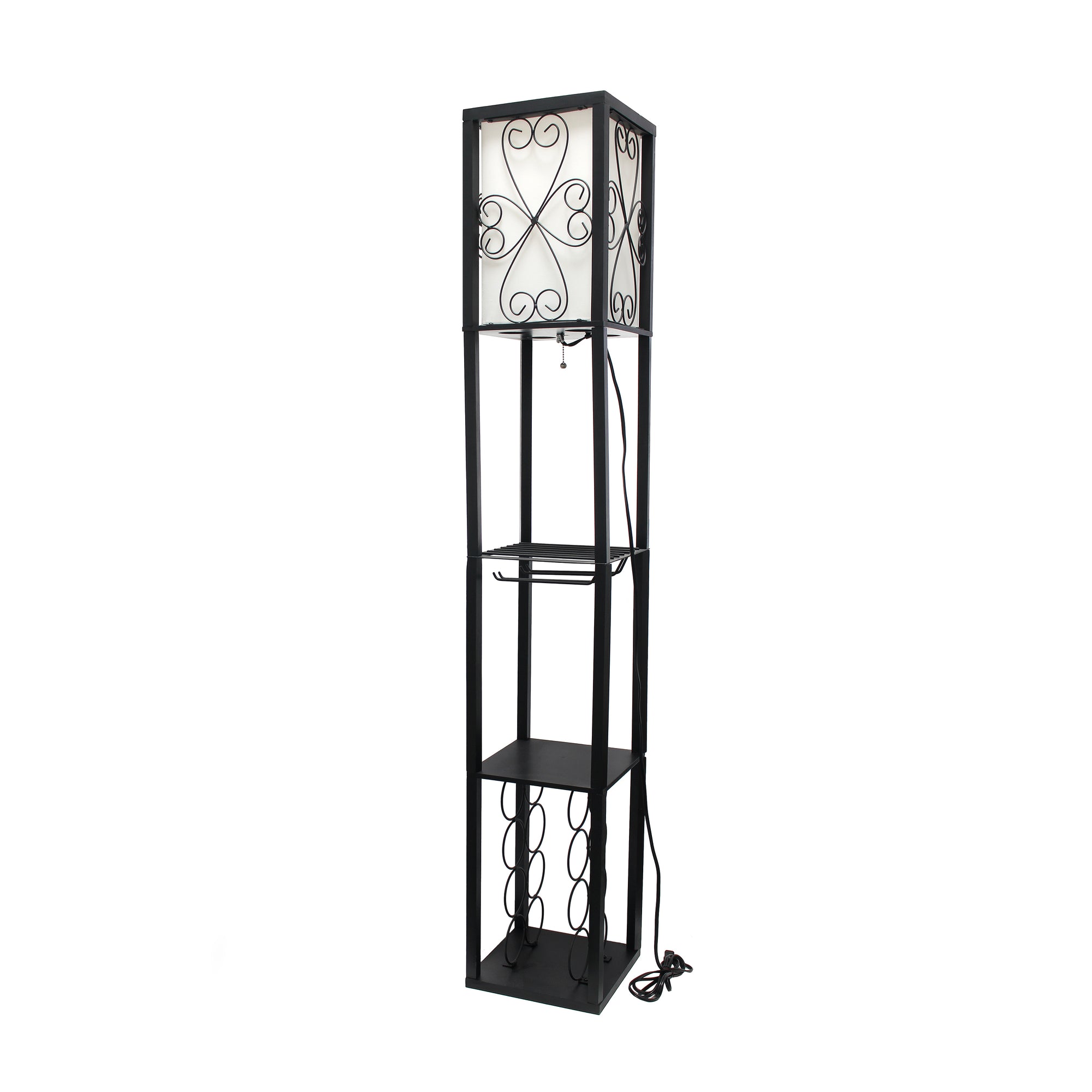 Vino Wine Rack and Storage 62.5" Floor Lamp