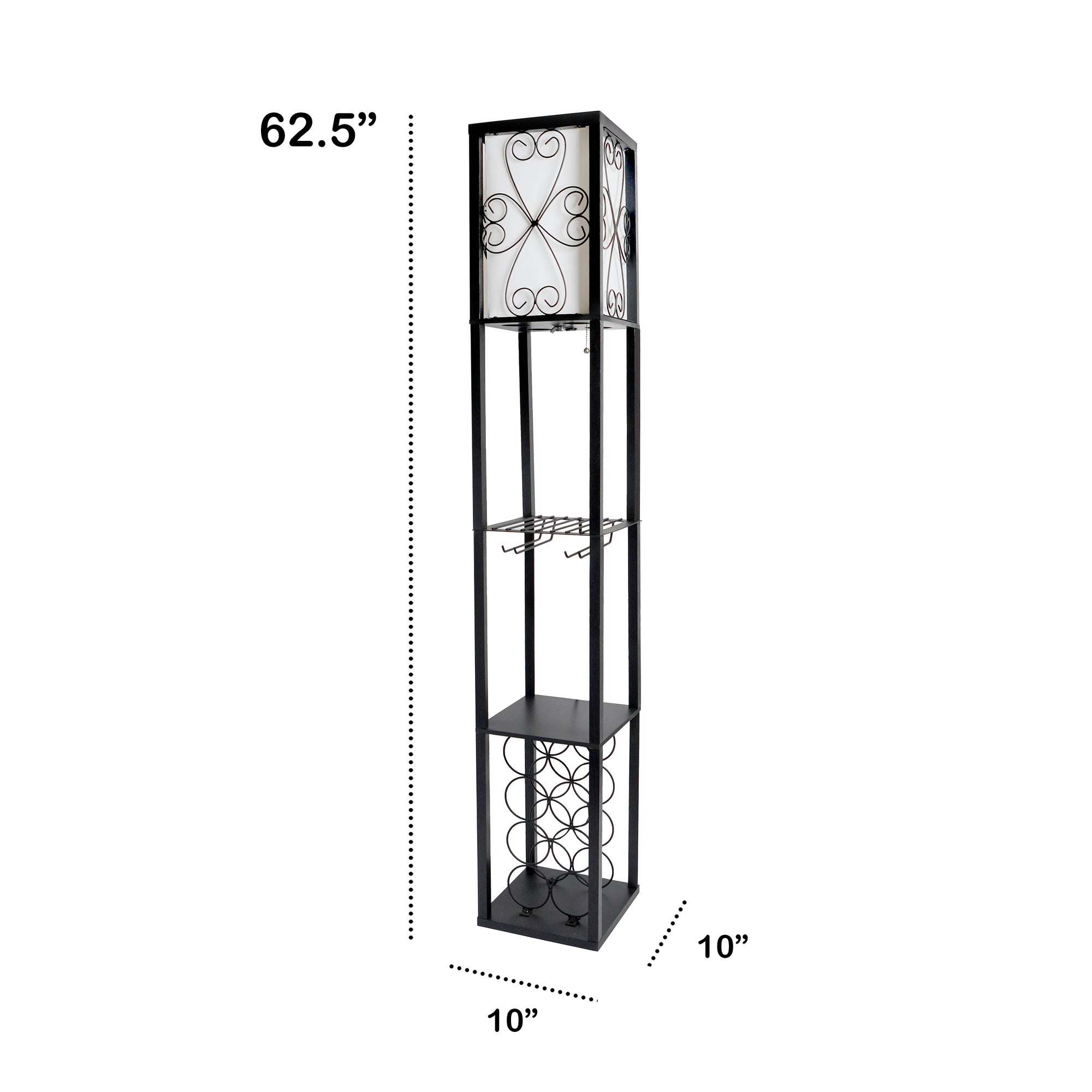 Vino Wine Rack and Storage 62.5" Floor Lamp