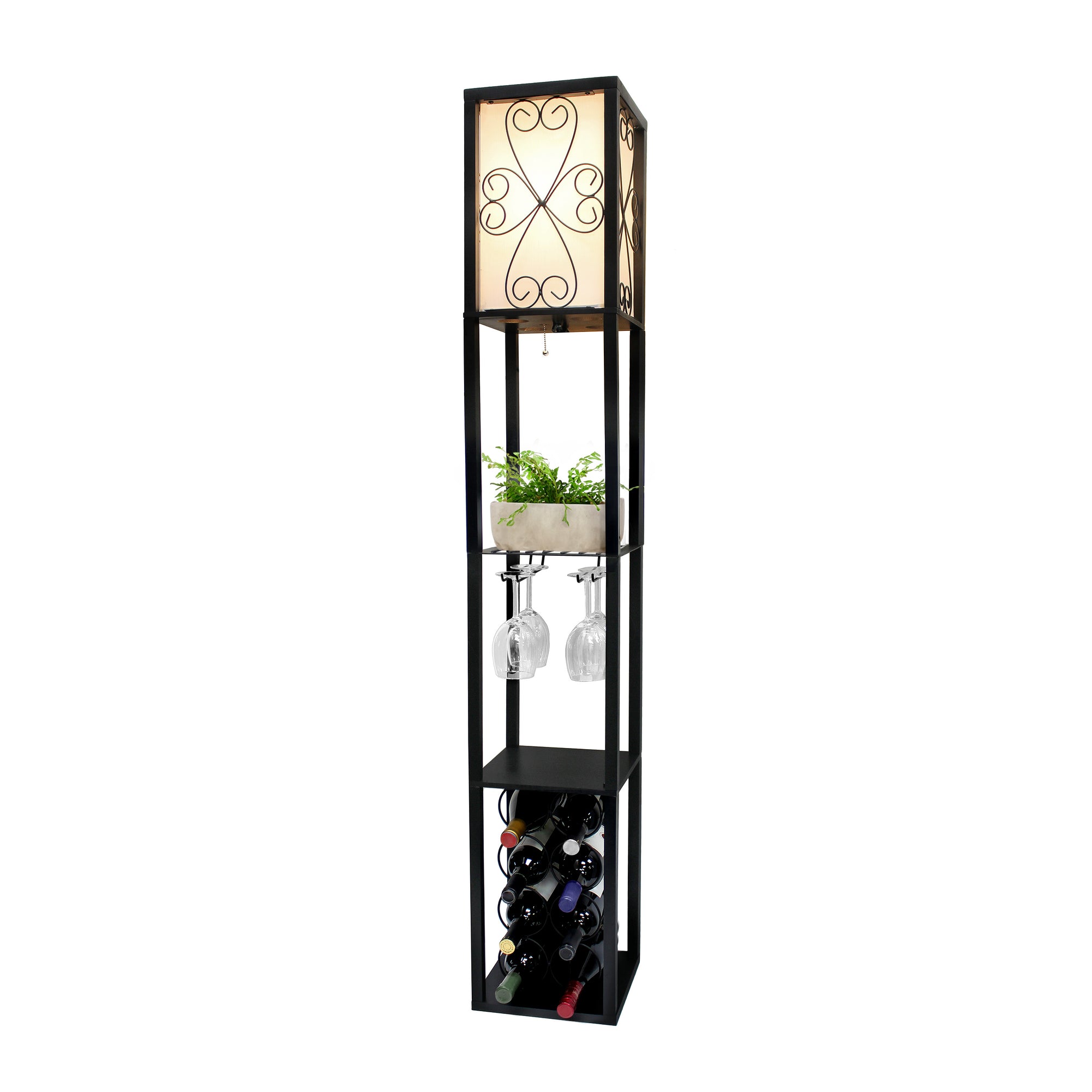 Vino Wine Rack and Storage 62.5" Floor Lamp