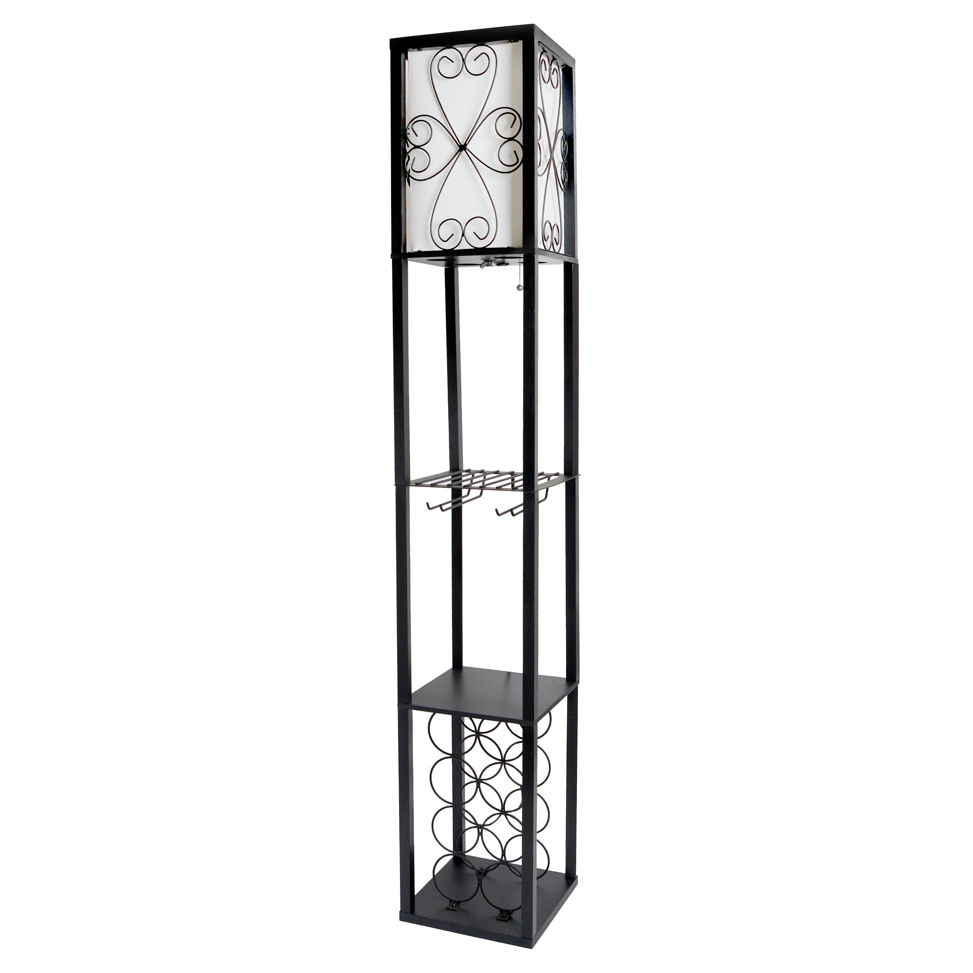 Vino Wine Rack and Storage 62.5" Floor Lamp