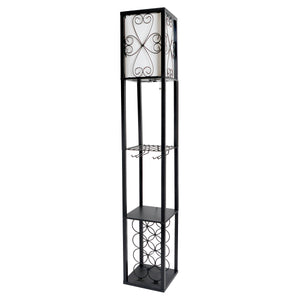 Vino Wine Rack and Storage 62.5" Floor Lamp