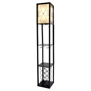 Vino Wine Rack and Storage 62.5" Floor Lamp