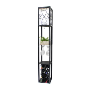 Vino Wine Rack and Storage 62.5" Floor Lamp