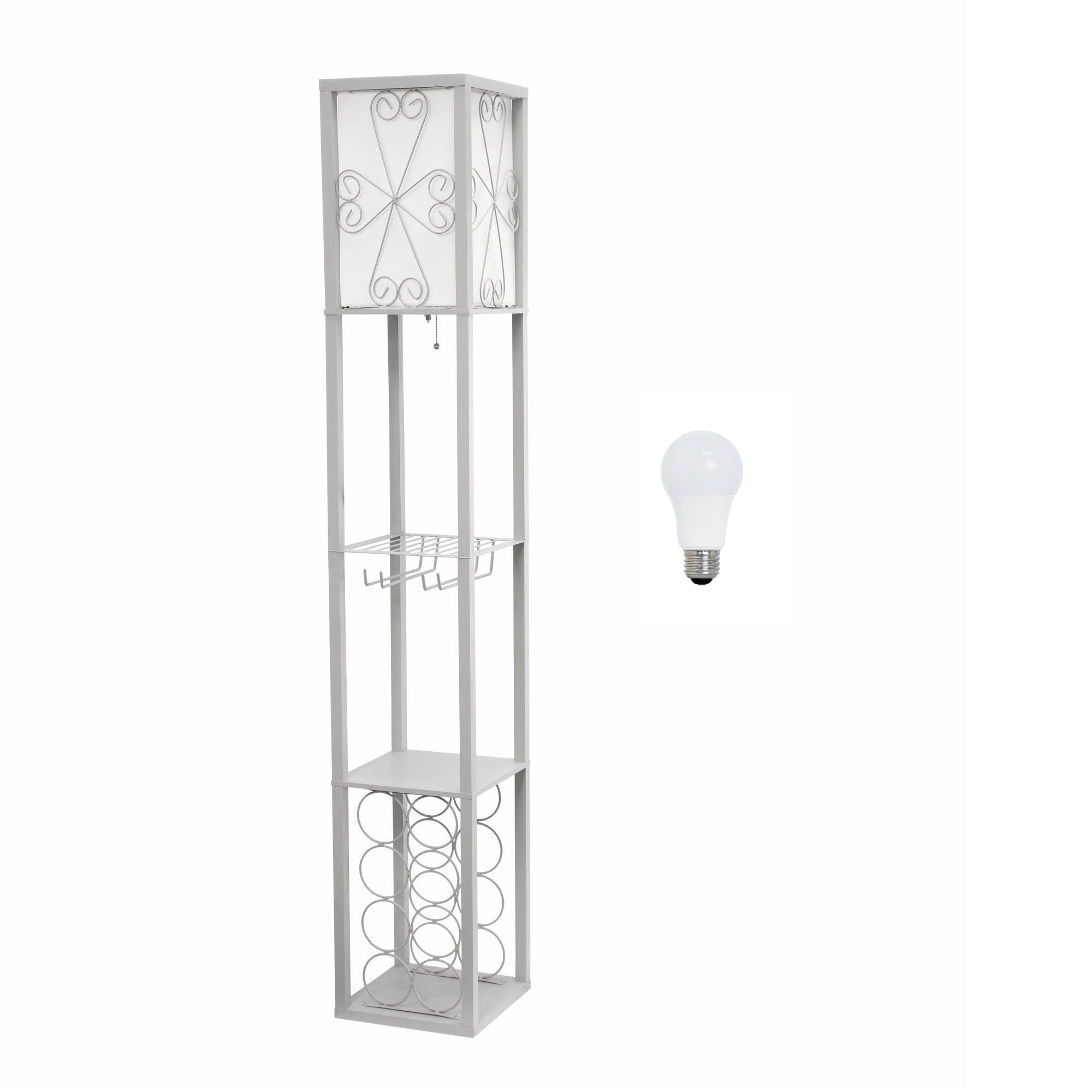 Vino Wine Rack and Storage 62.5" Floor Lamp