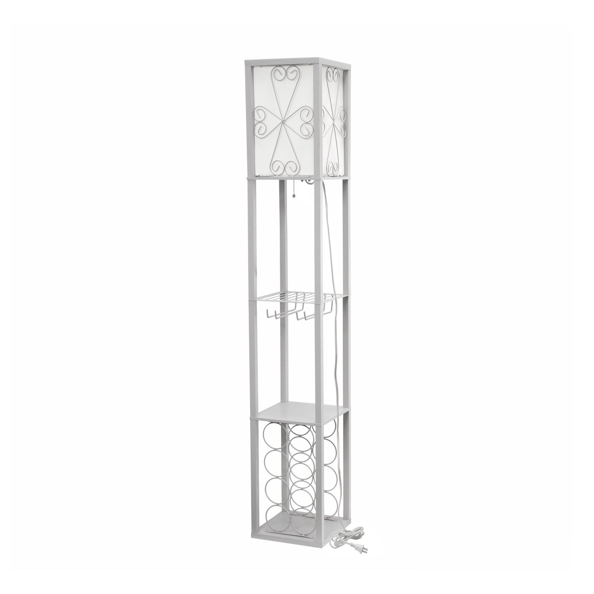 Vino Wine Rack and Storage 62.5" Floor Lamp