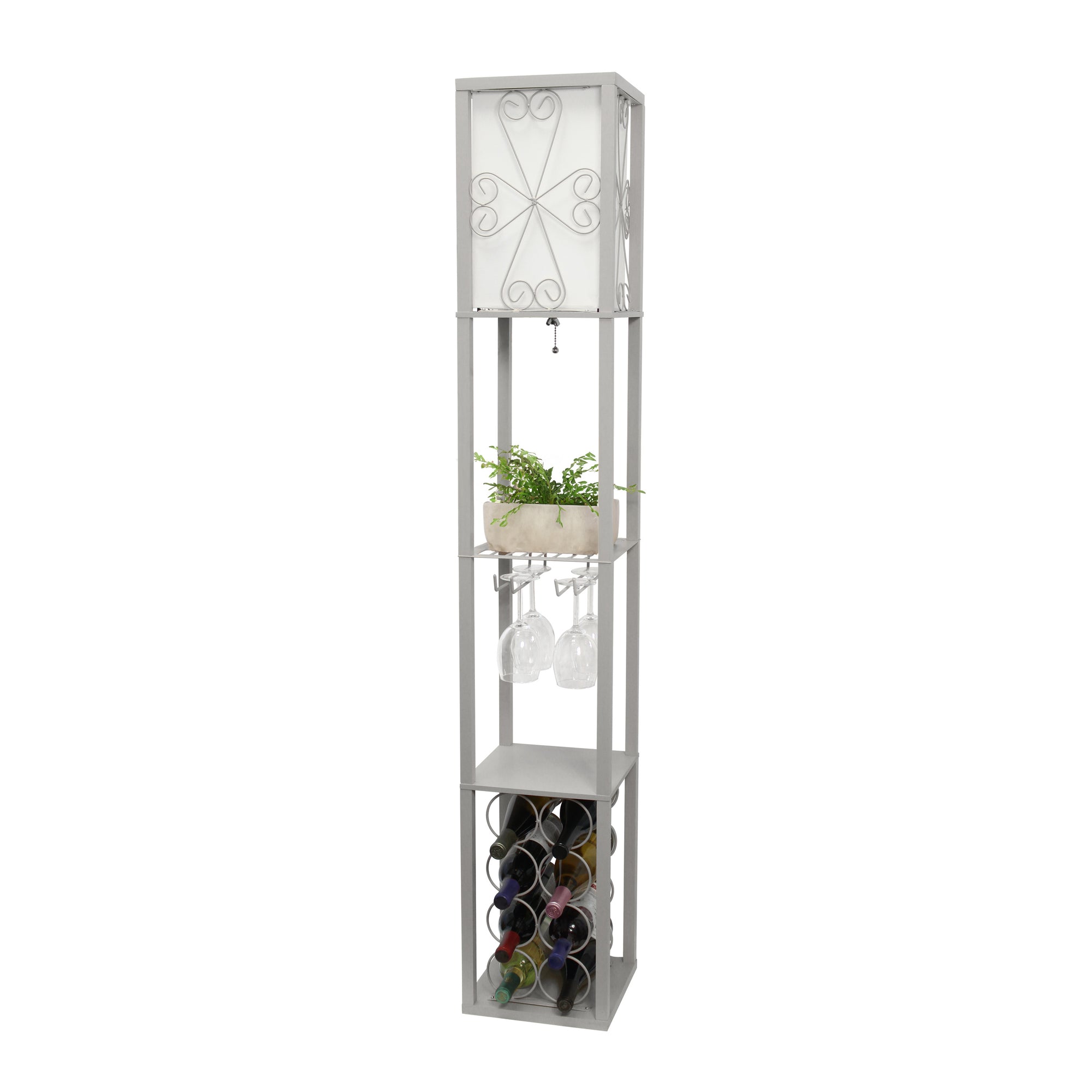 Vino Wine Rack and Storage 62.5" Floor Lamp