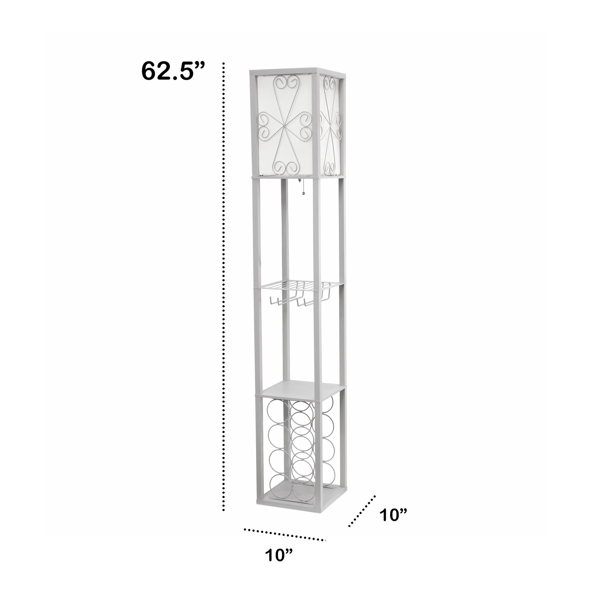 Vino Wine Rack and Storage 62.5" Floor Lamp