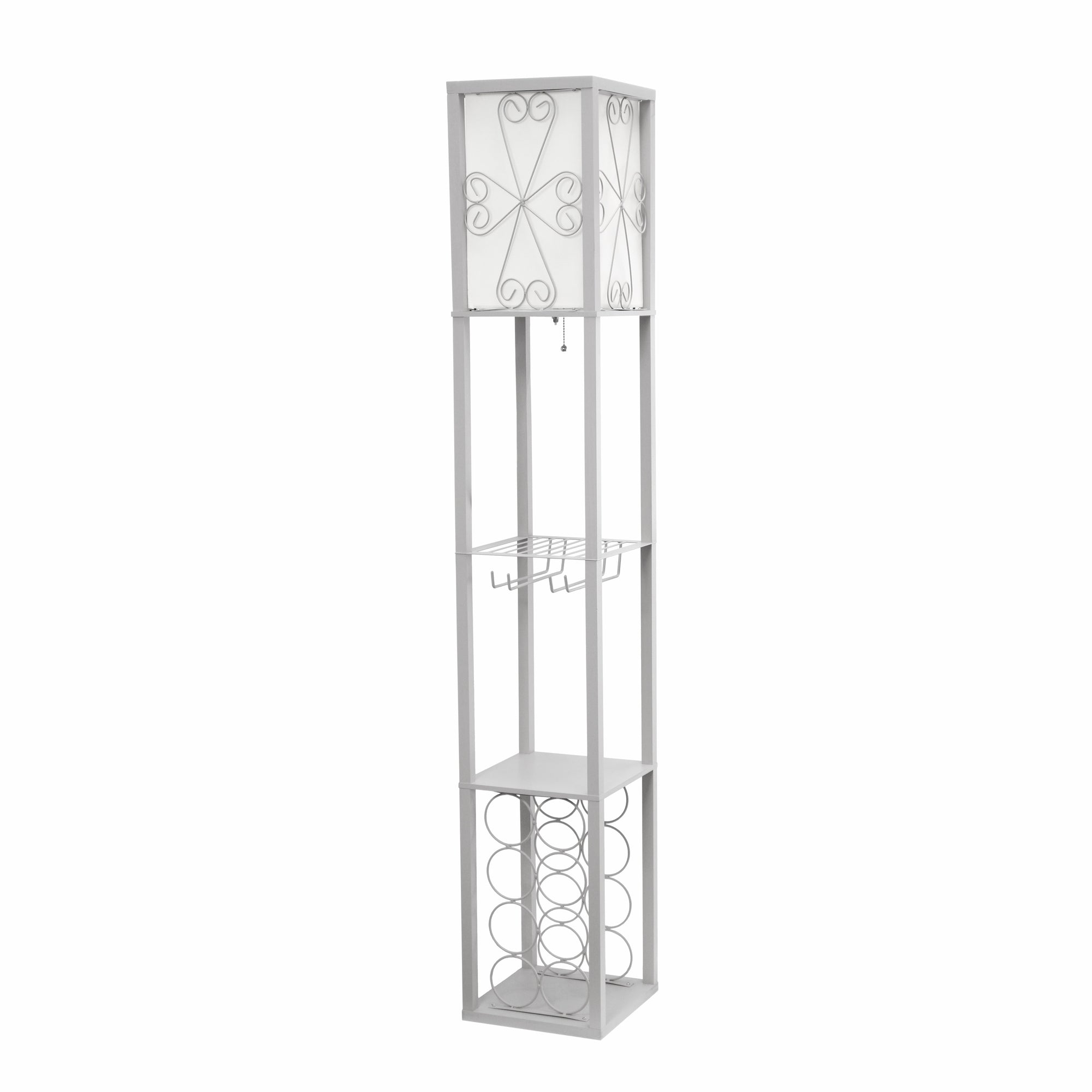 Vino Wine Rack and Storage 62.5" Floor Lamp