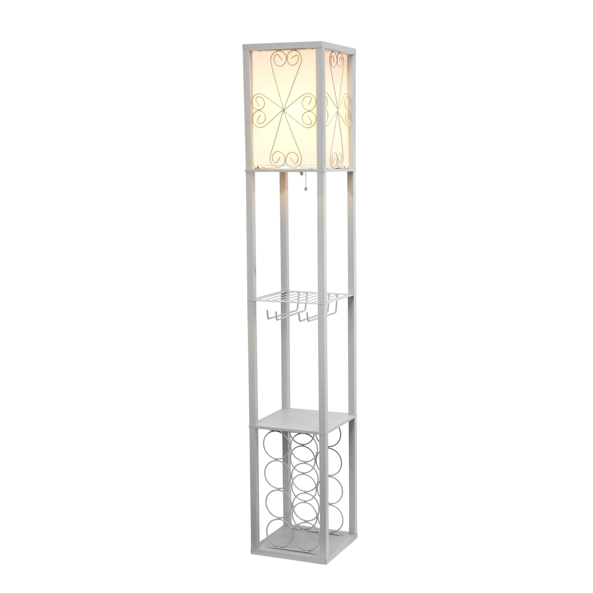 Vino Wine Rack and Storage 62.5" Floor Lamp