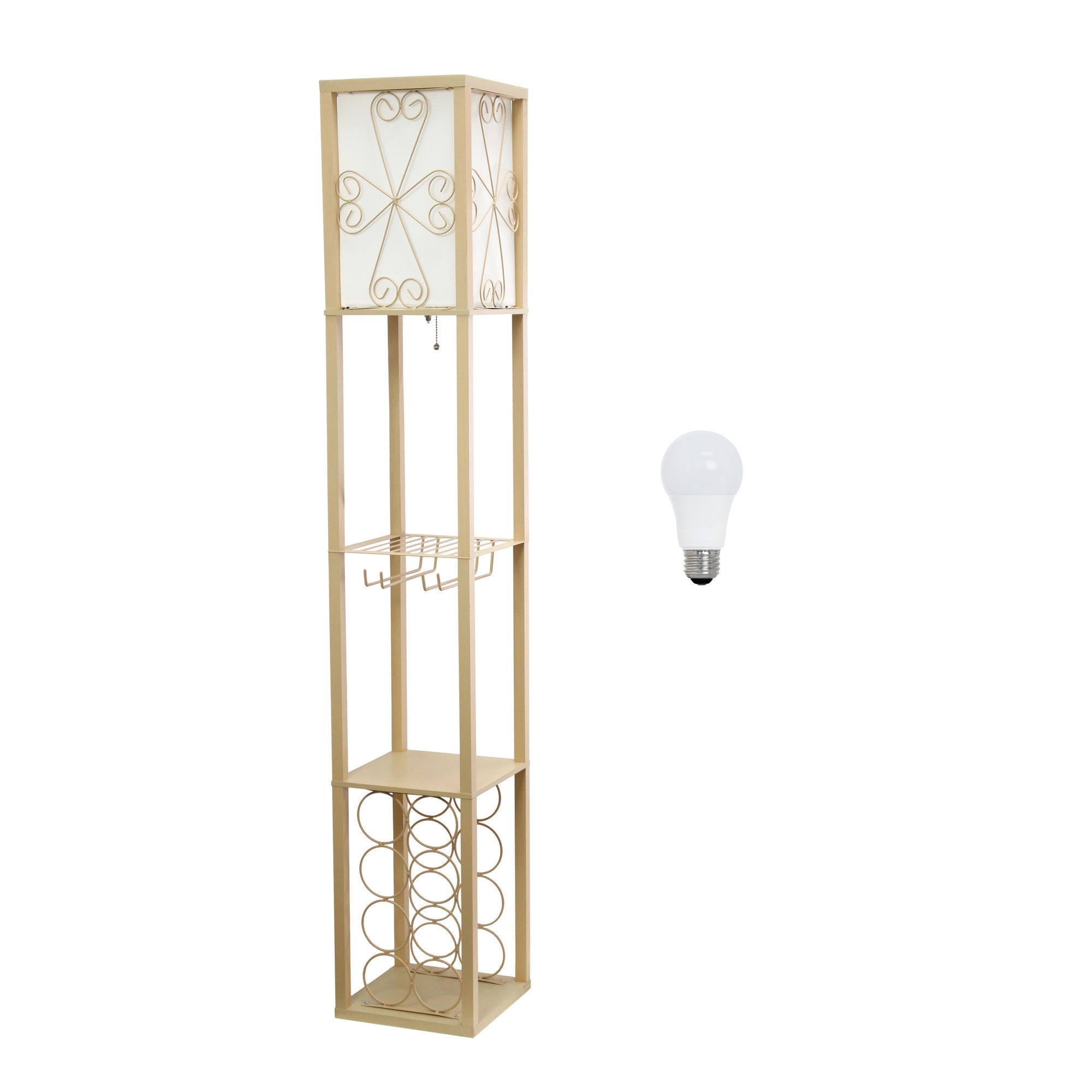 Vino Wine Rack and Storage 62.5" Floor Lamp